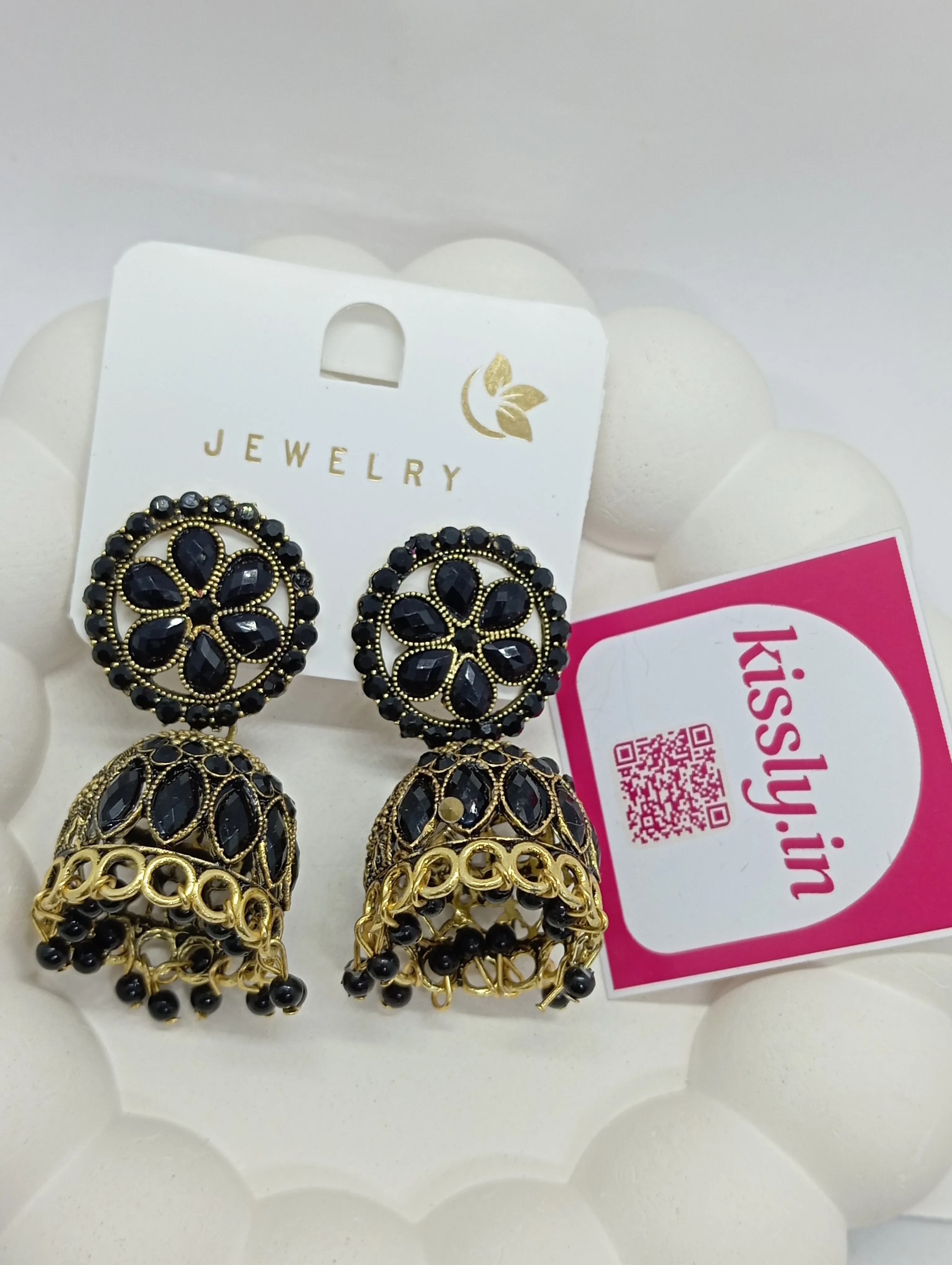 Black Jhumka Earrings