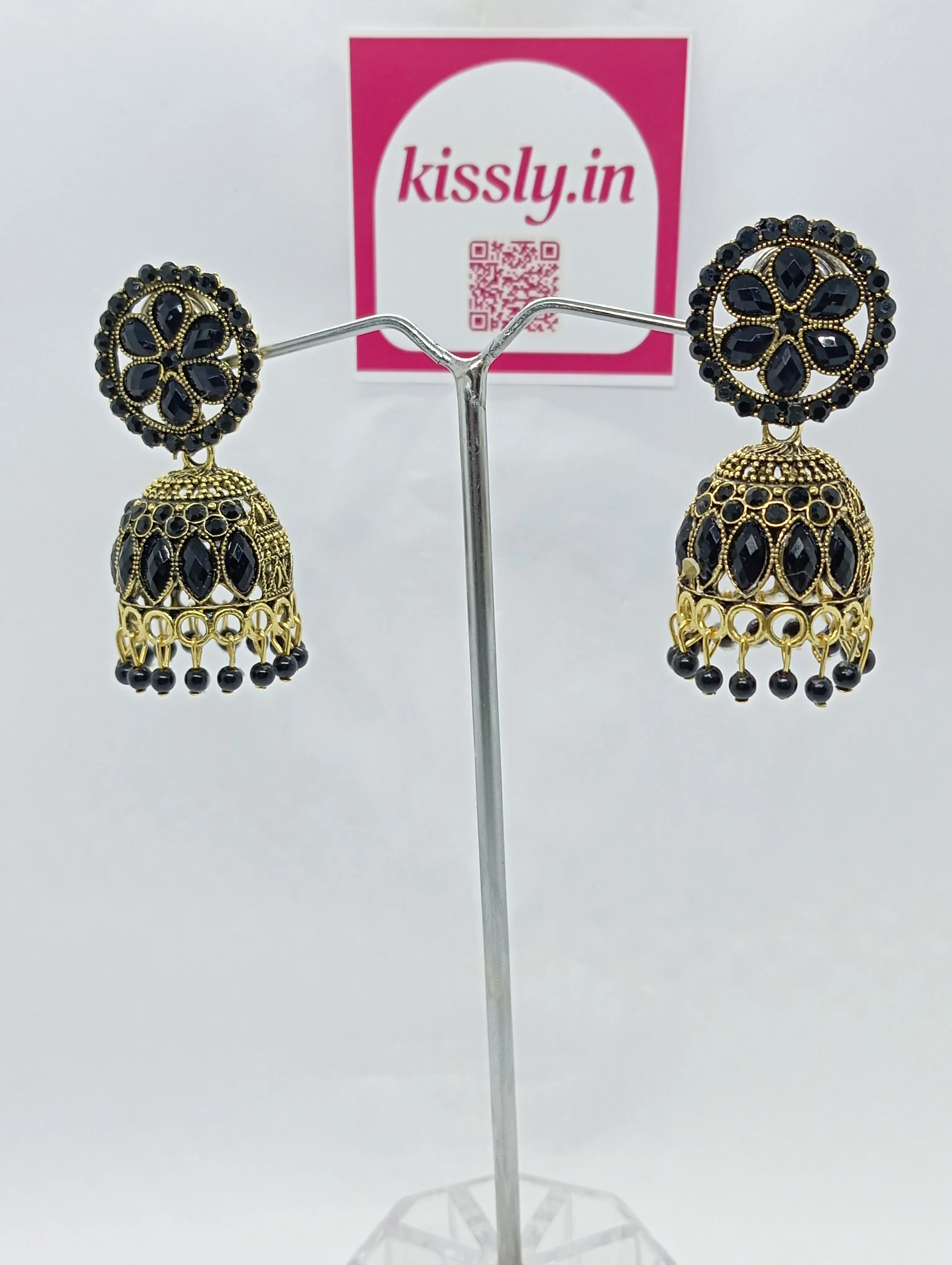 Black Jhumka Earrings