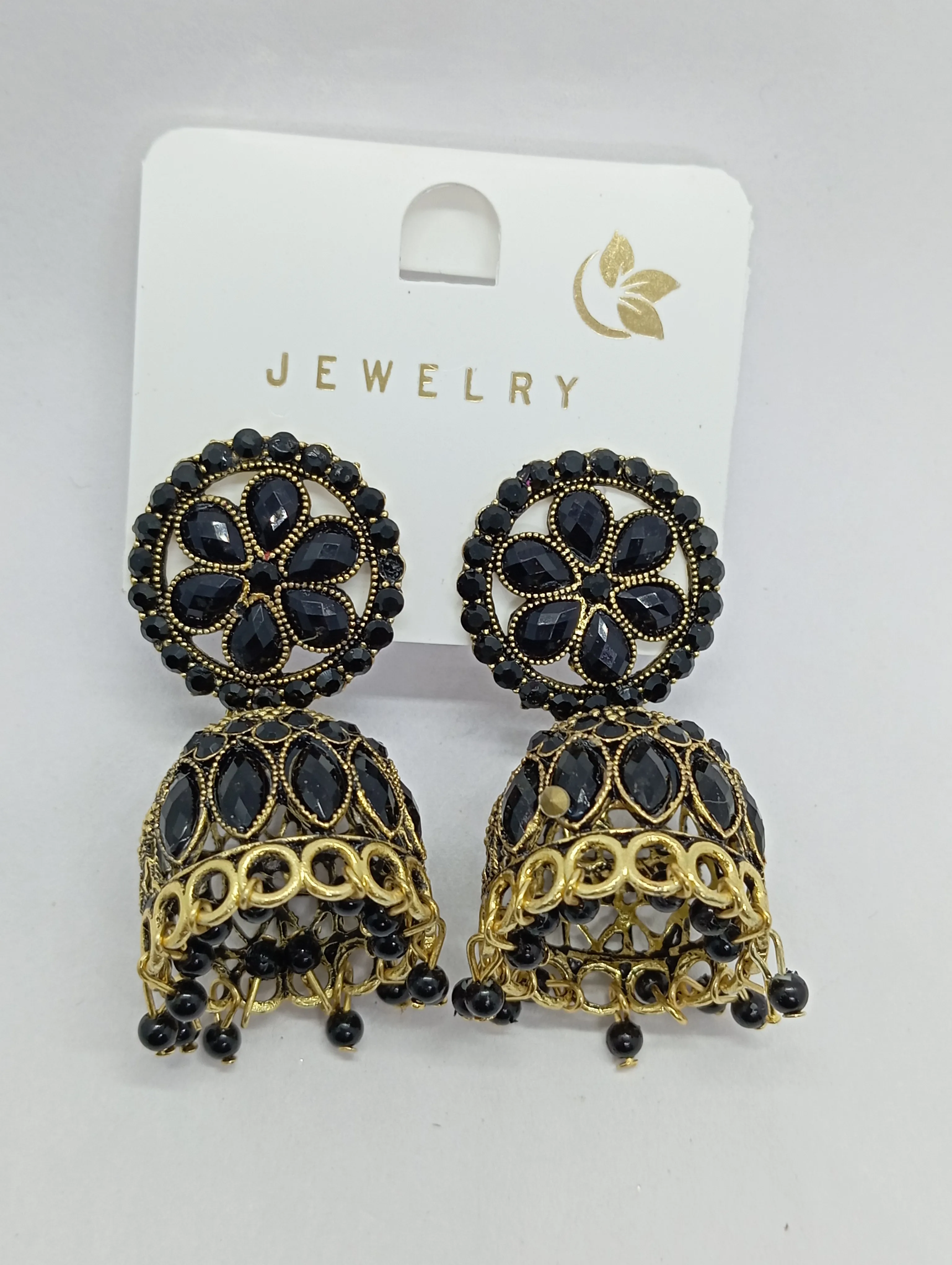 Black Jhumka Earrings