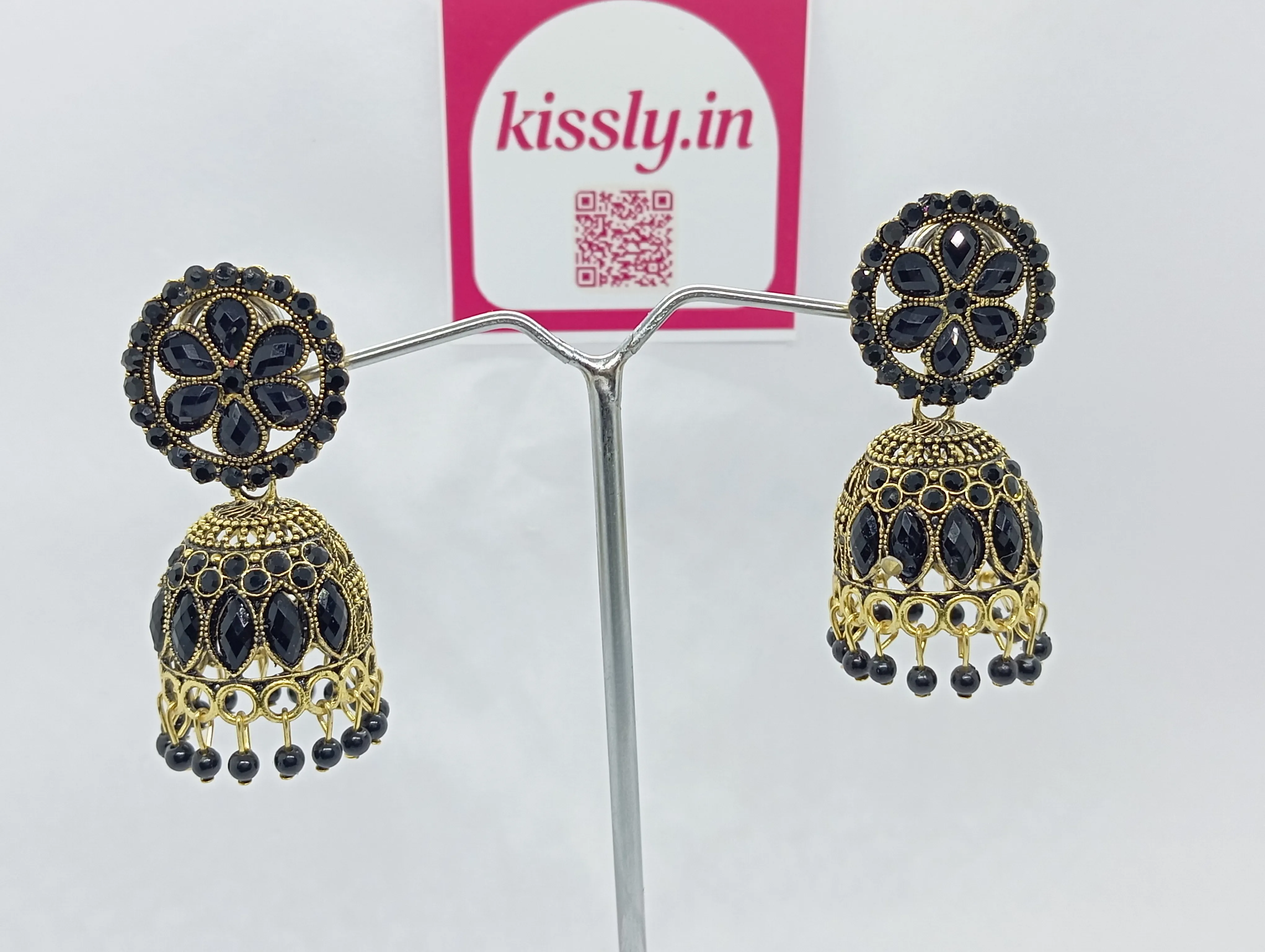 Black Jhumka Earrings