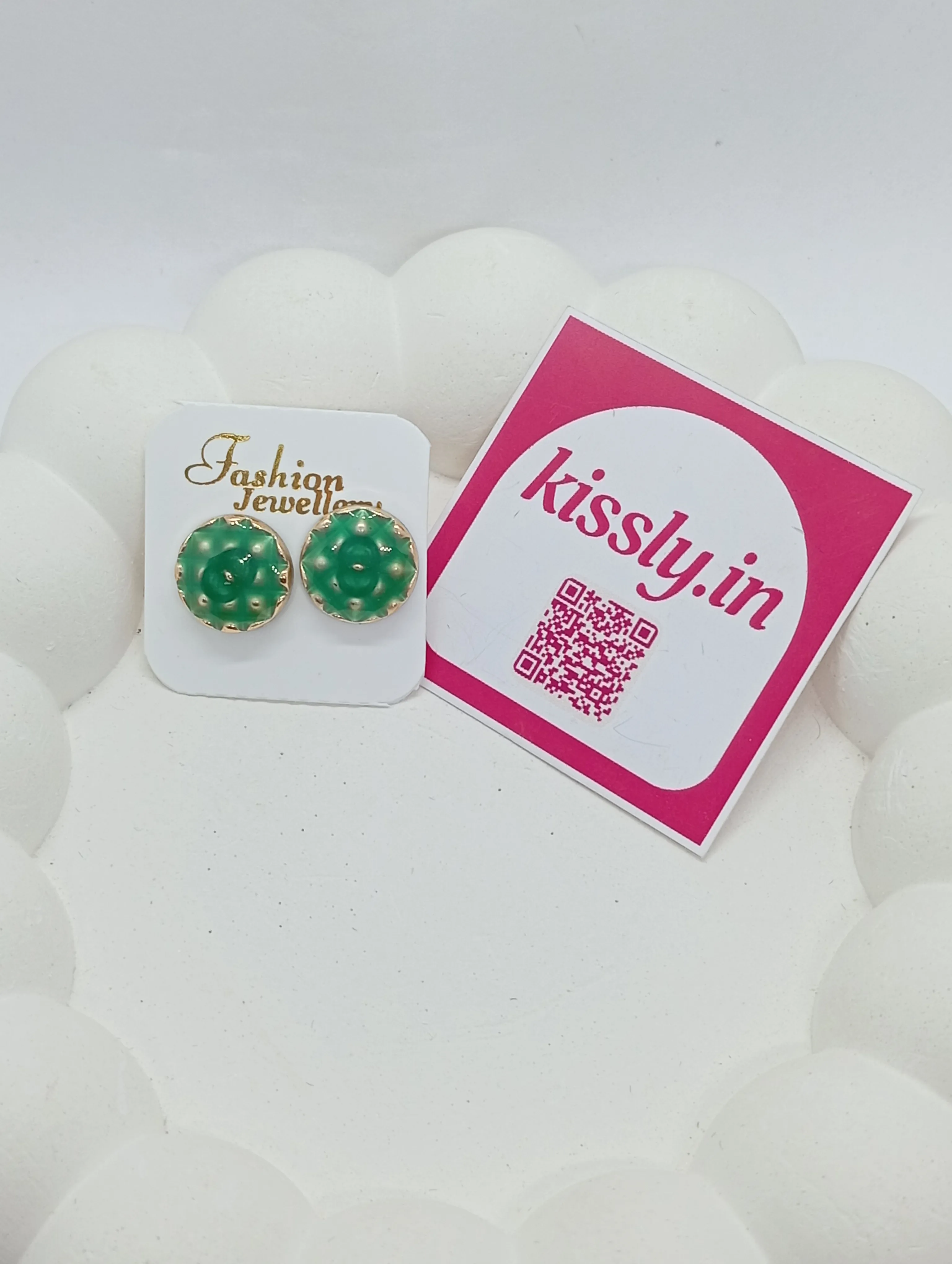 Green Stud Earrings