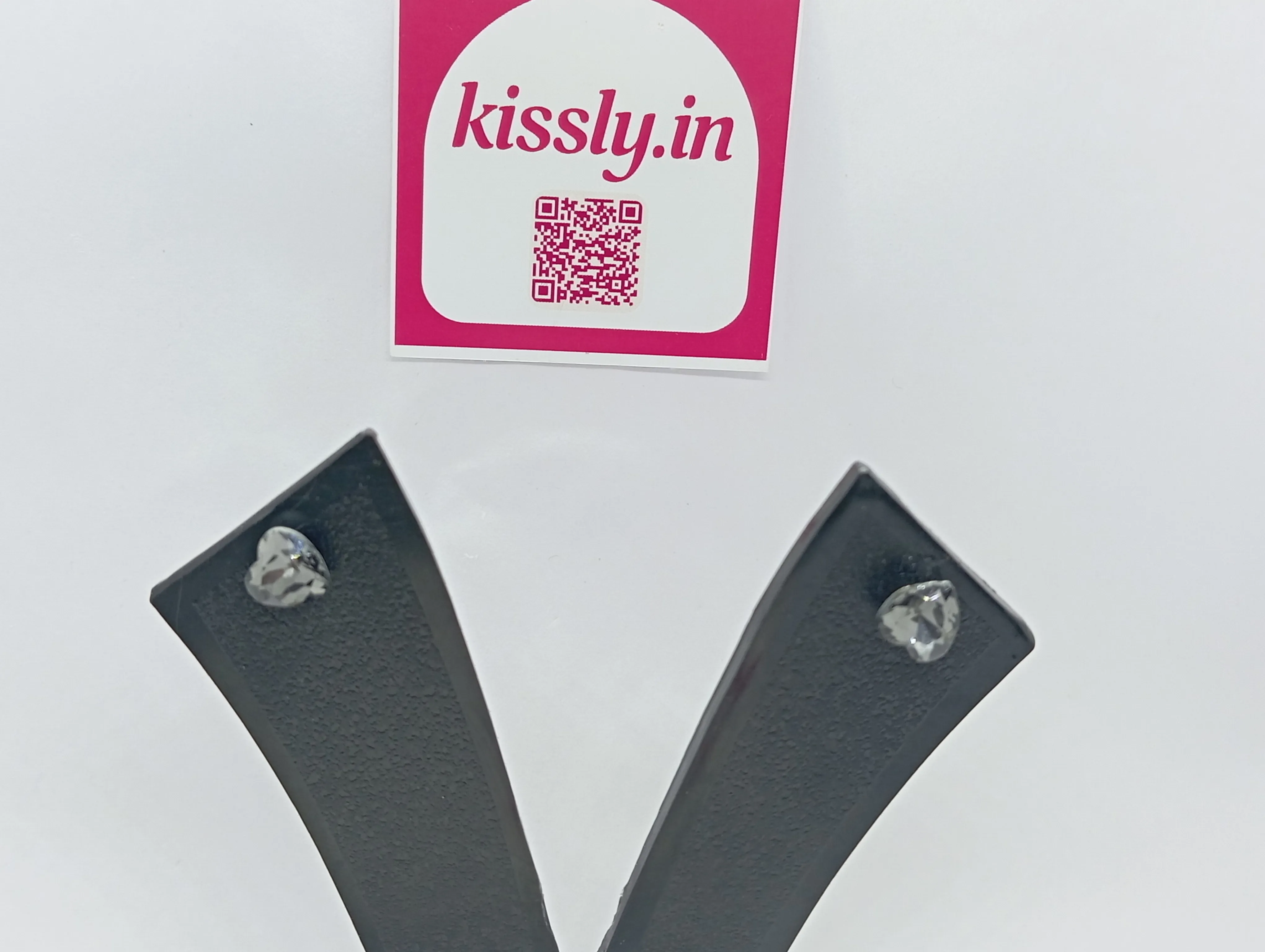 Heart-Shaped Crystal Stud Earrings