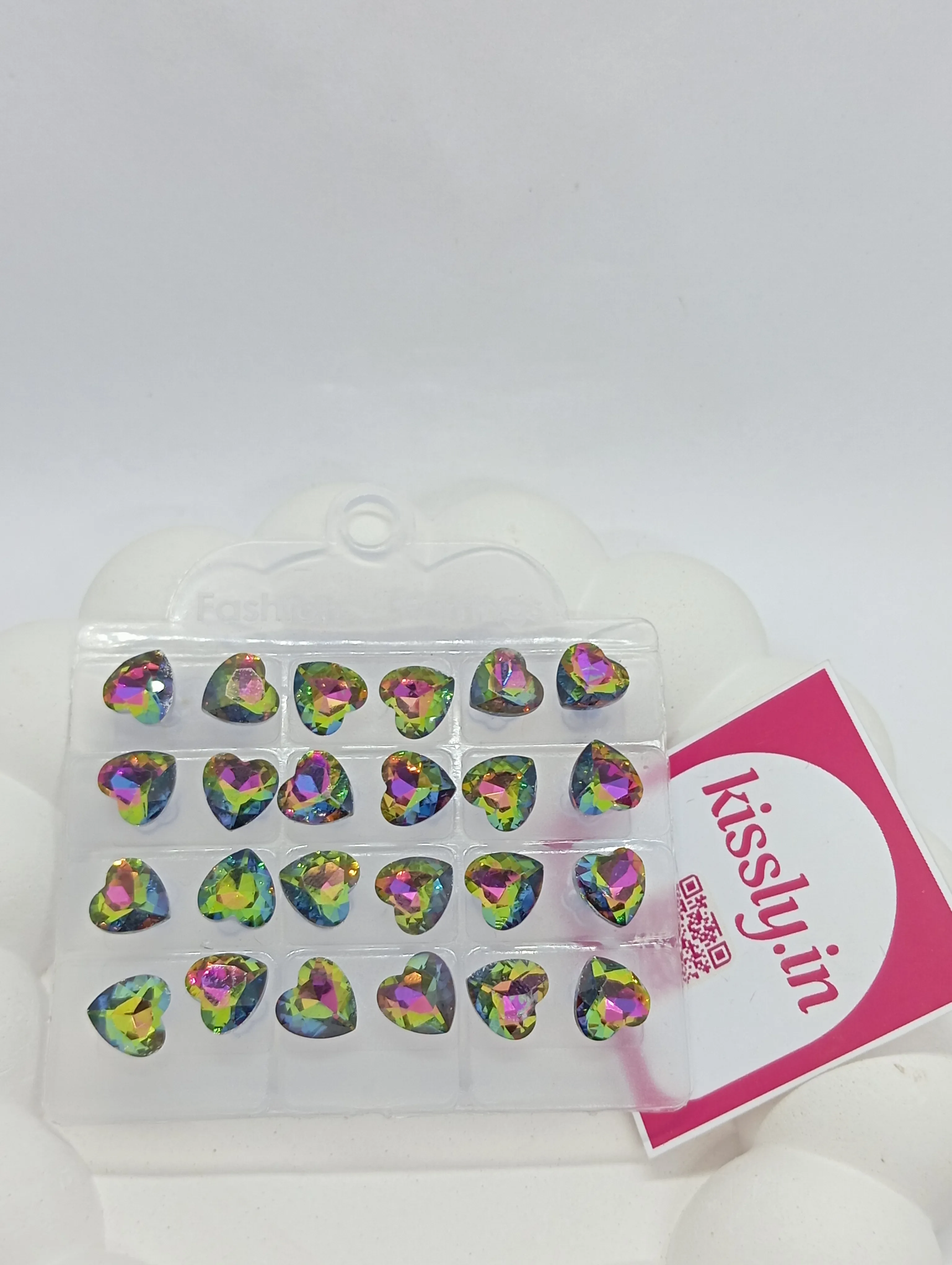 Heart Shaped Crystal Stud Earrings
