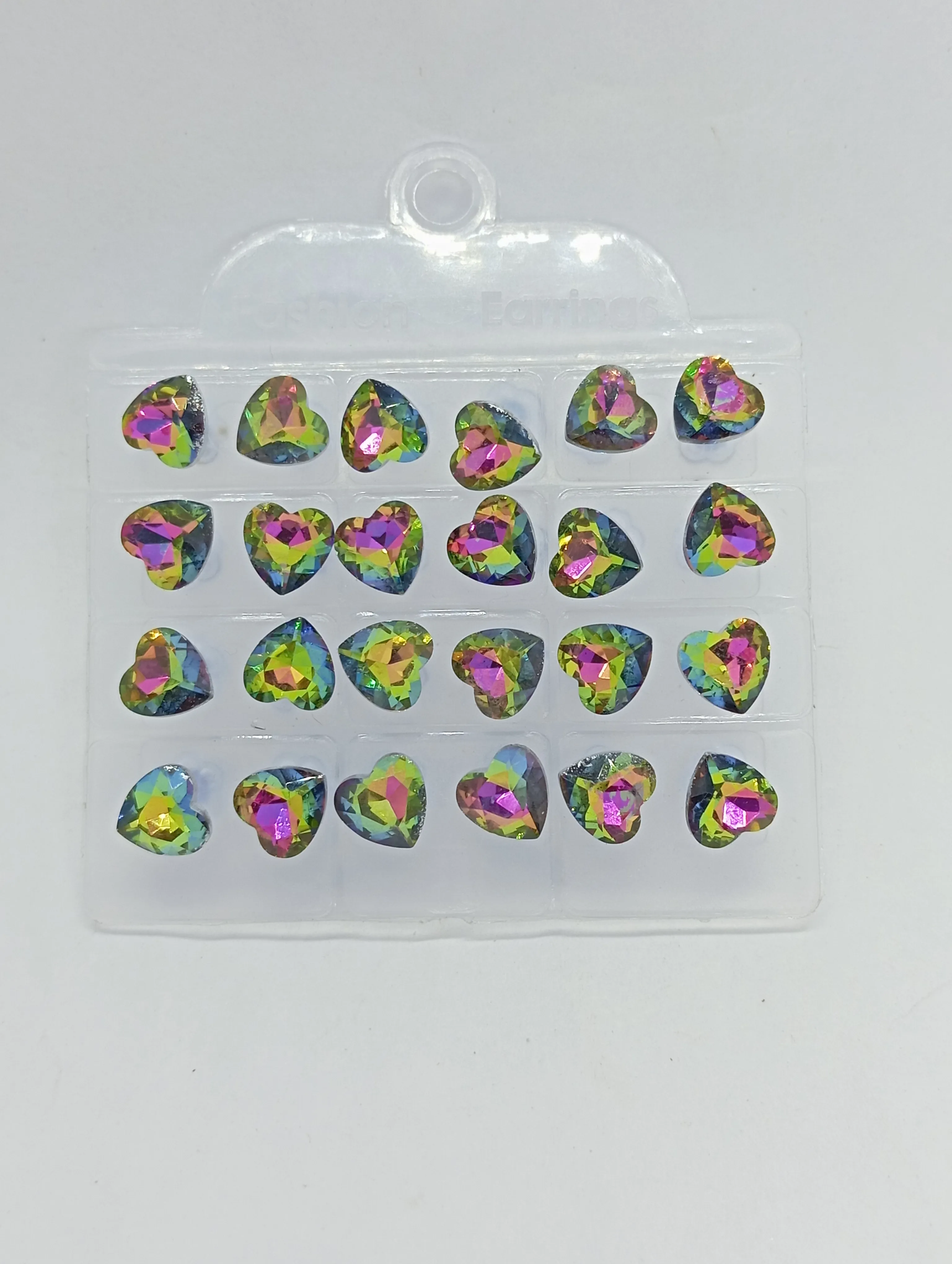 Heart Shaped Crystal Stud Earrings