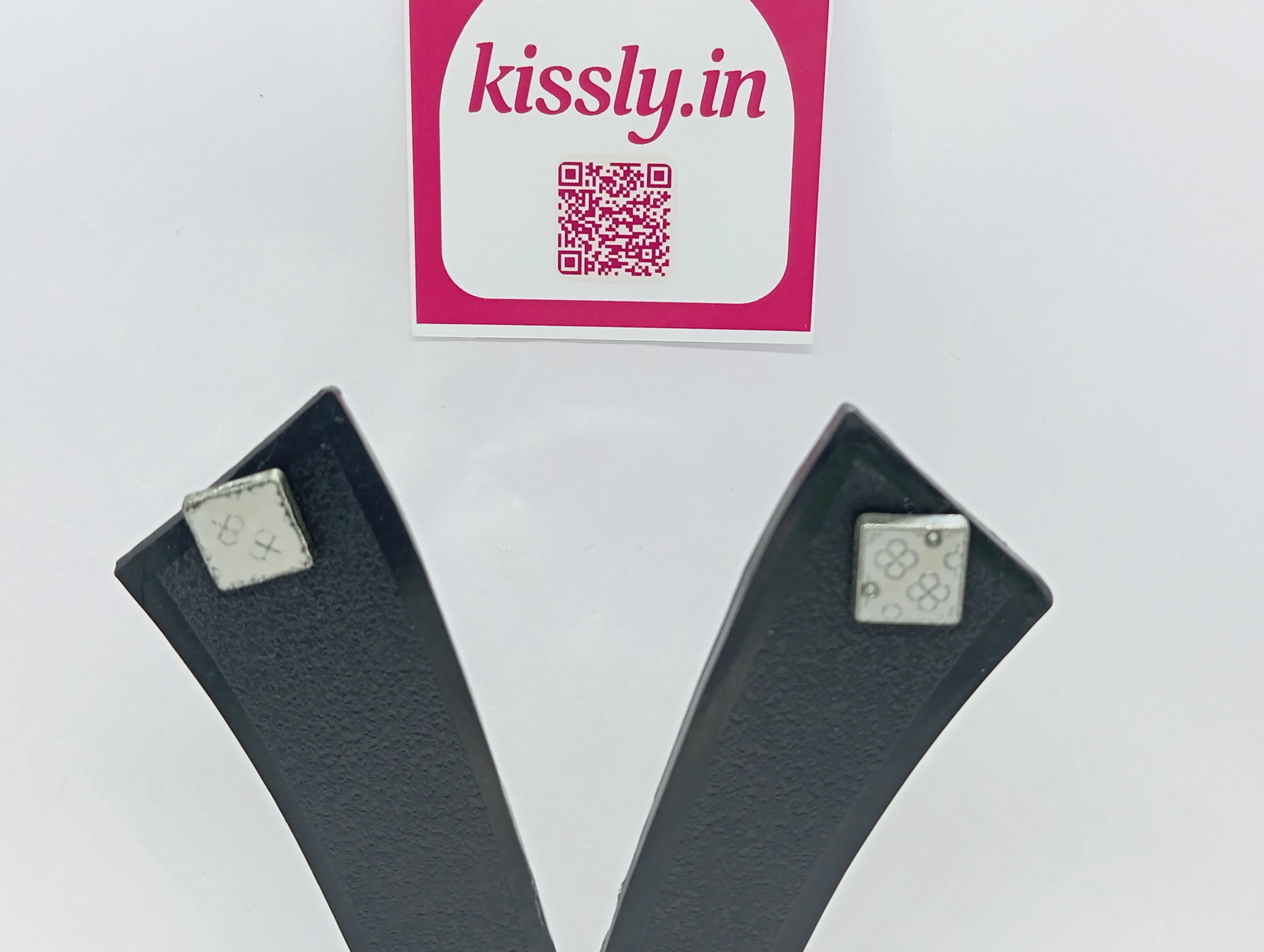 Square Floral Stud Earrings
