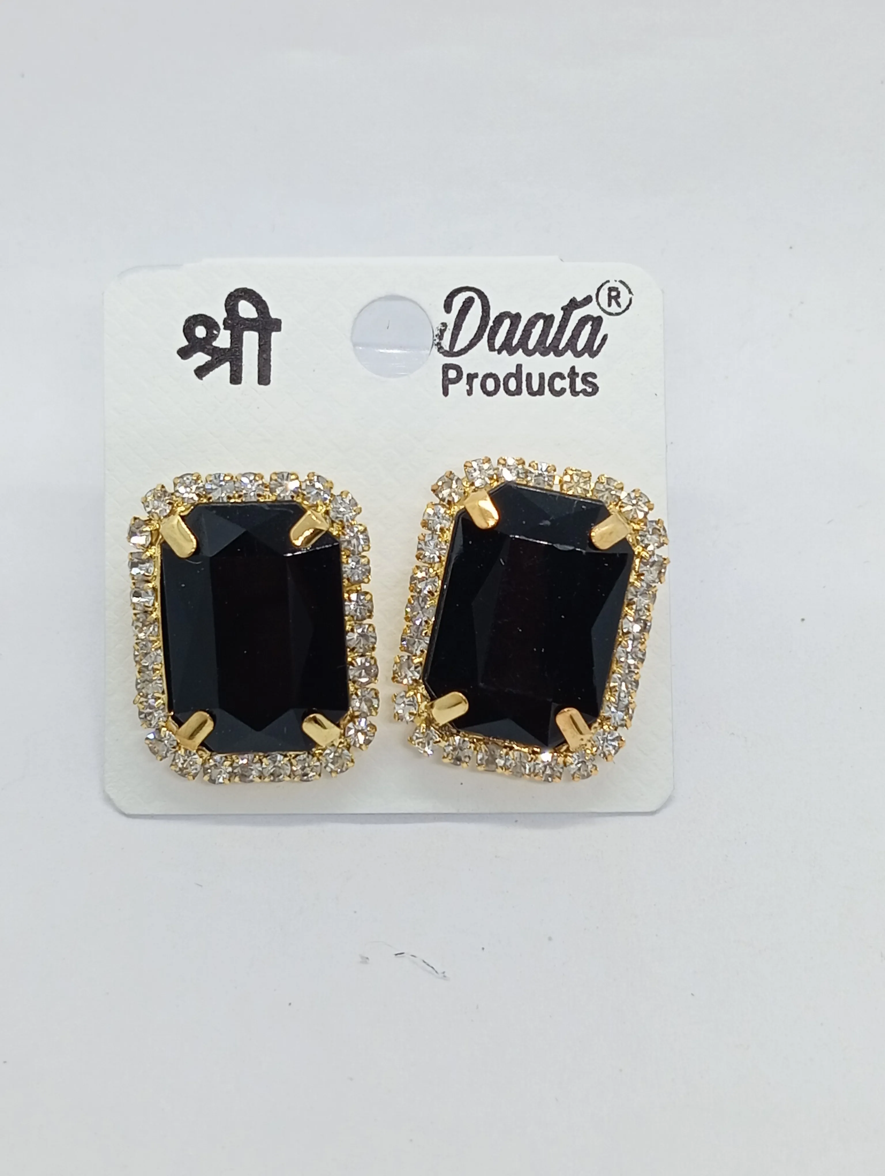 Black Stone Stud Earrings
