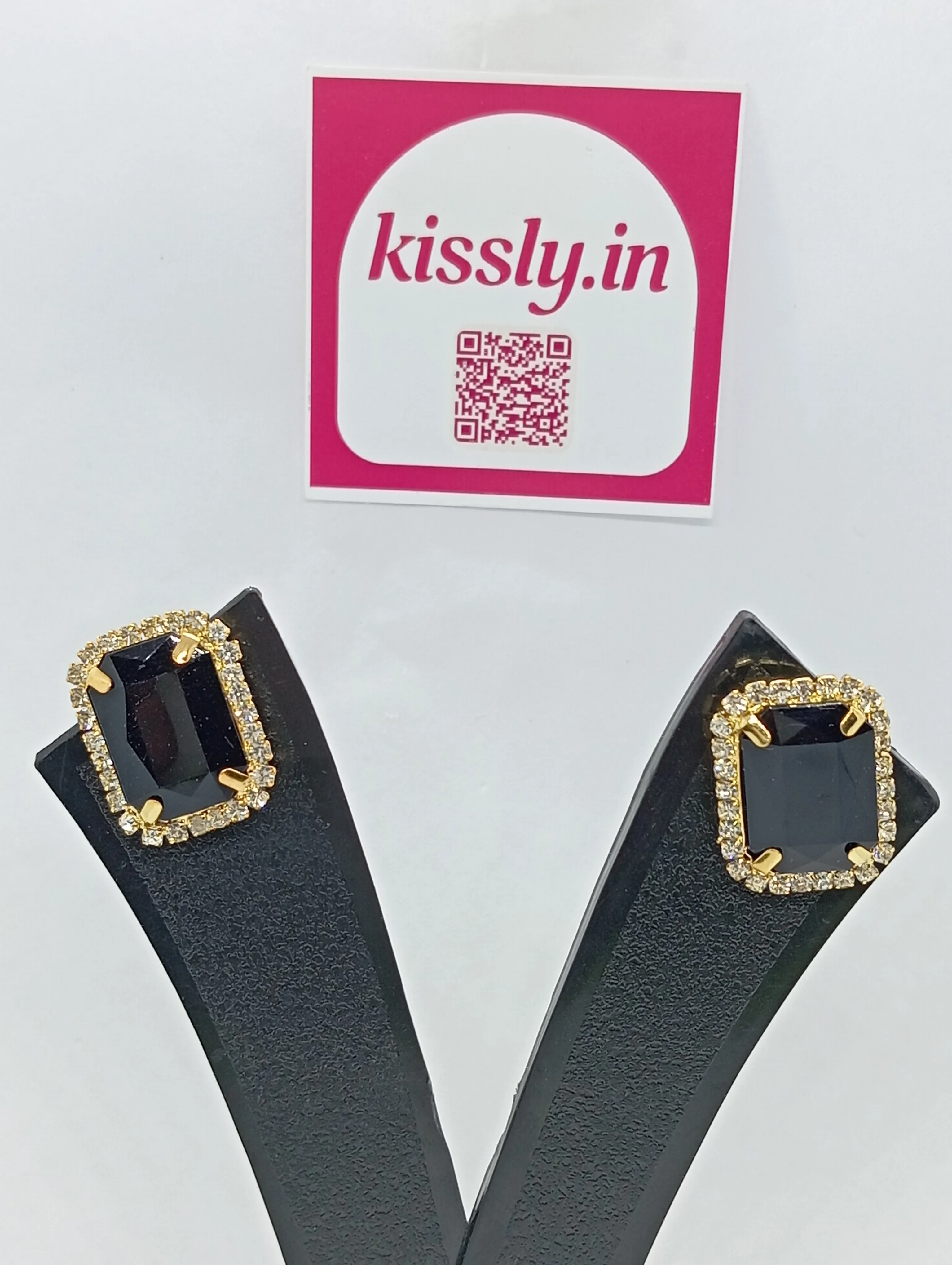 Black Stone Stud Earrings