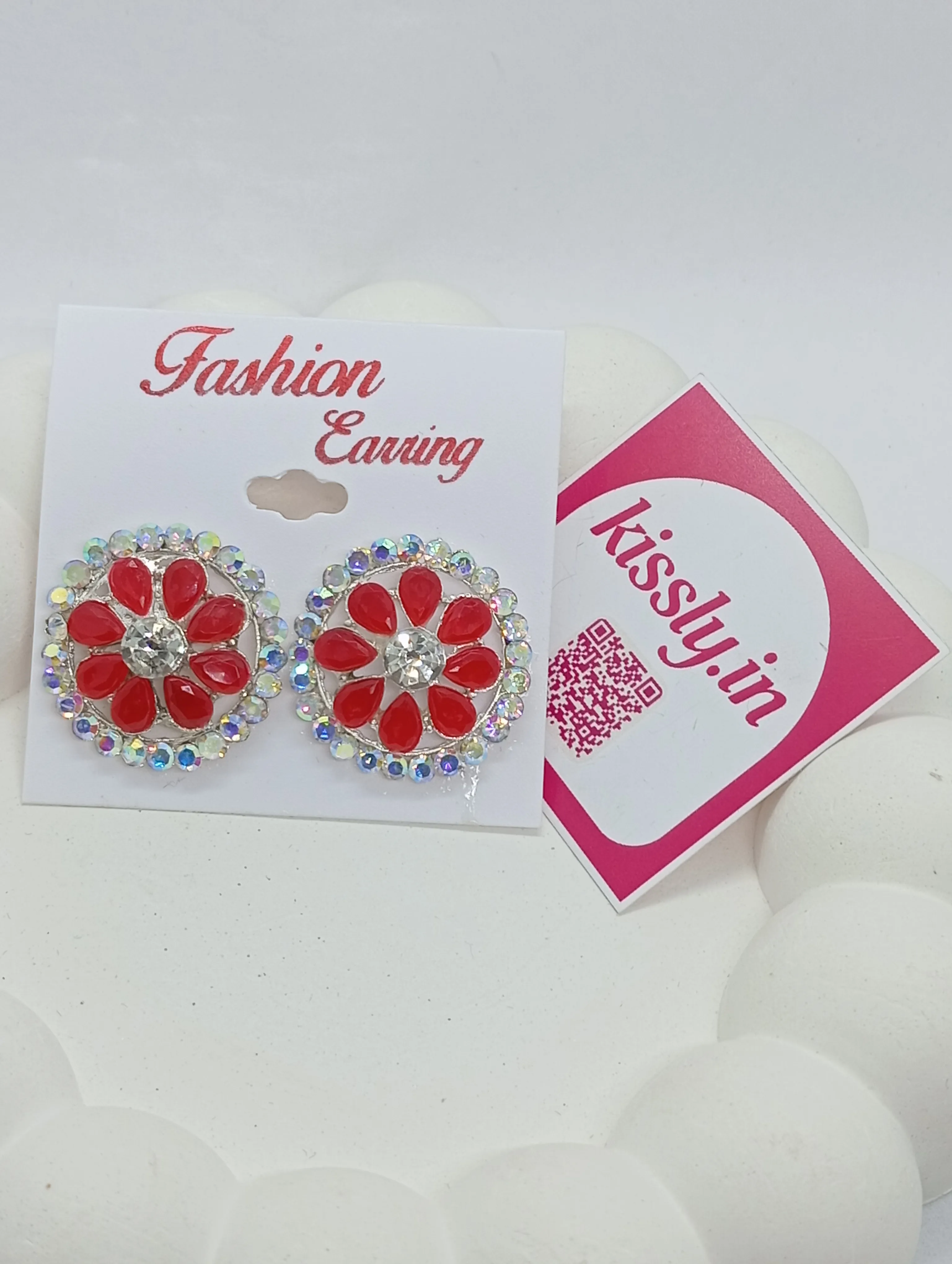 Floral Crystal Stud Earrings