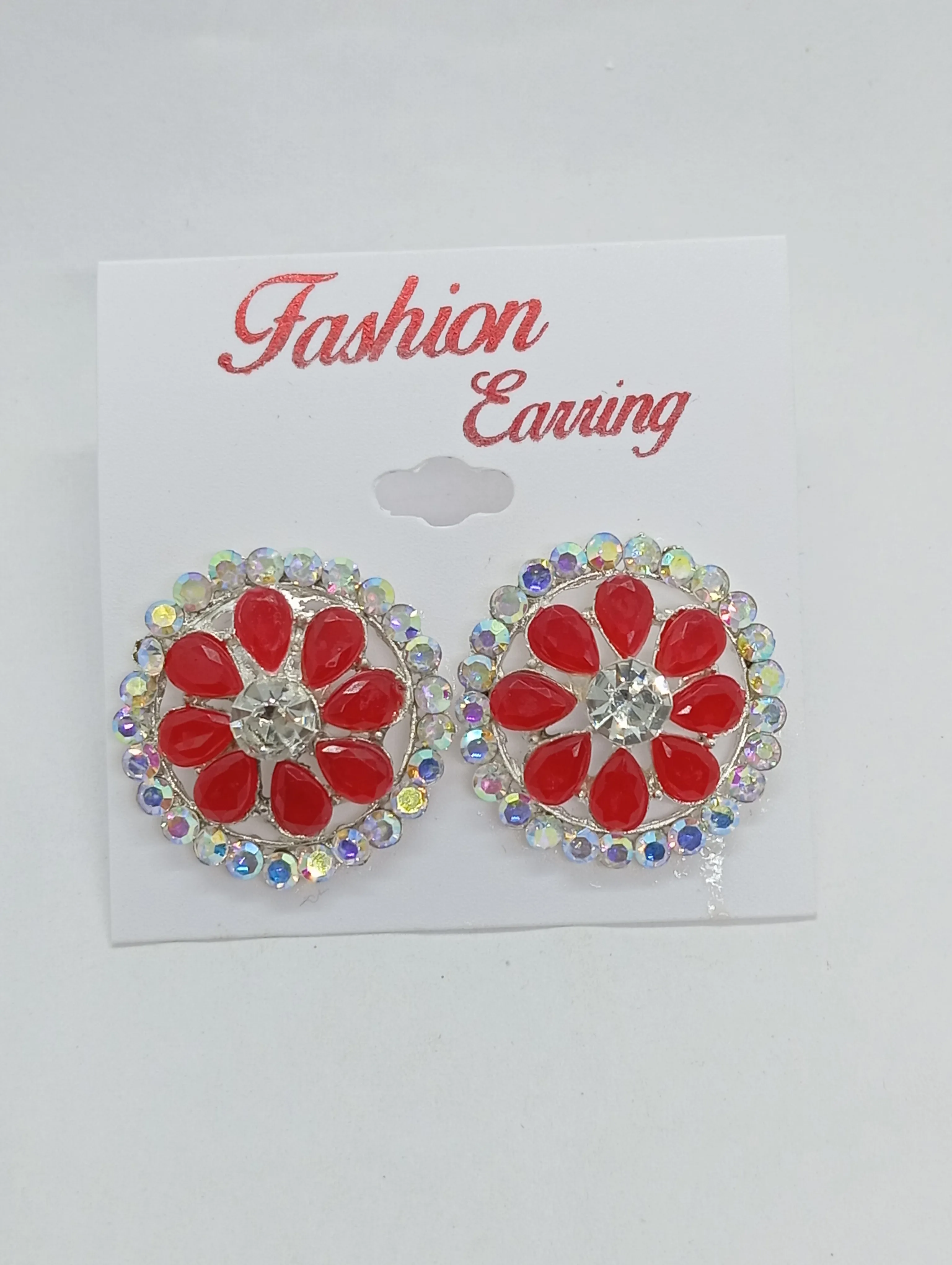 Floral Crystal Stud Earrings