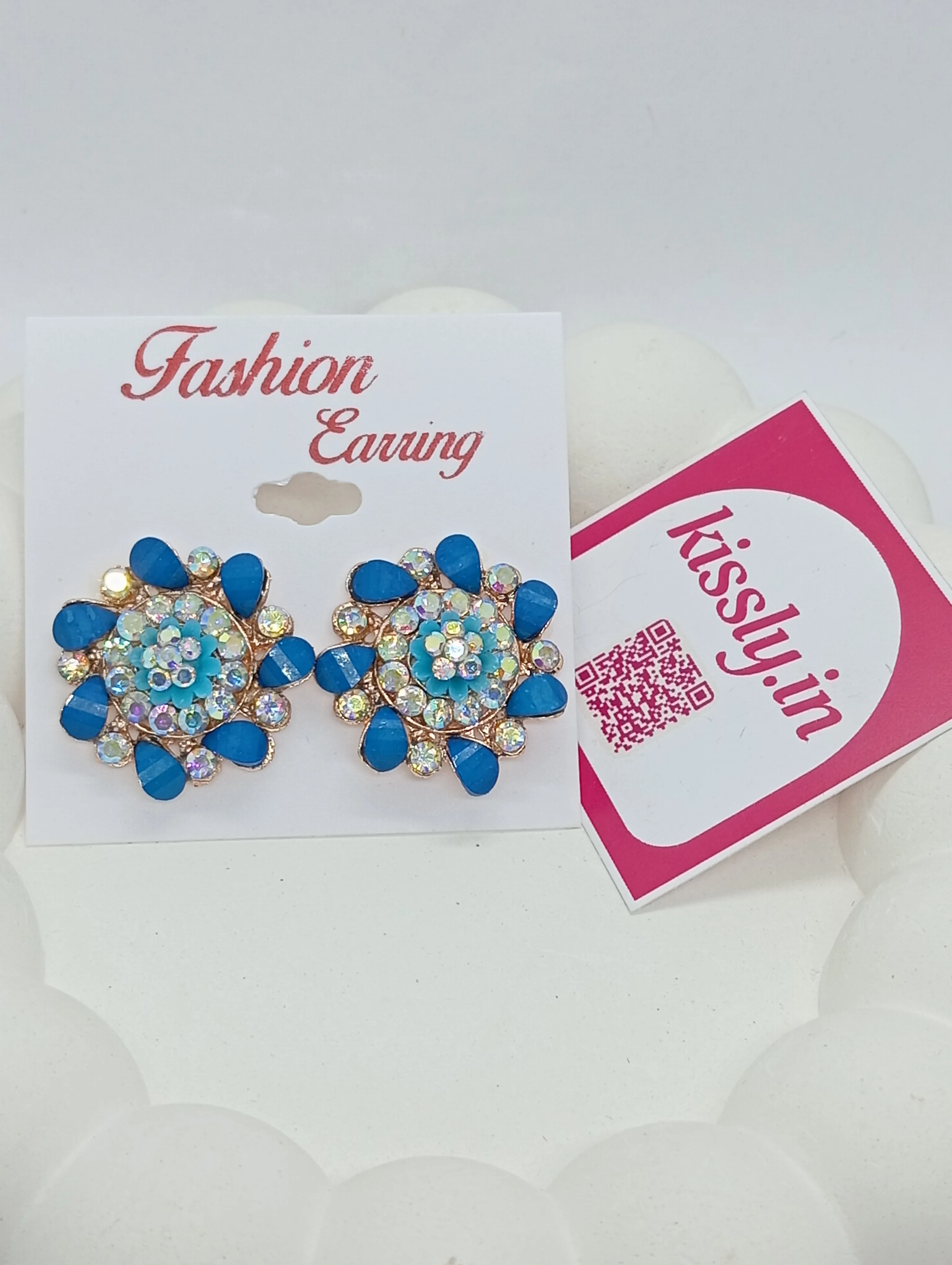 Floral Crystal Stud Earrings