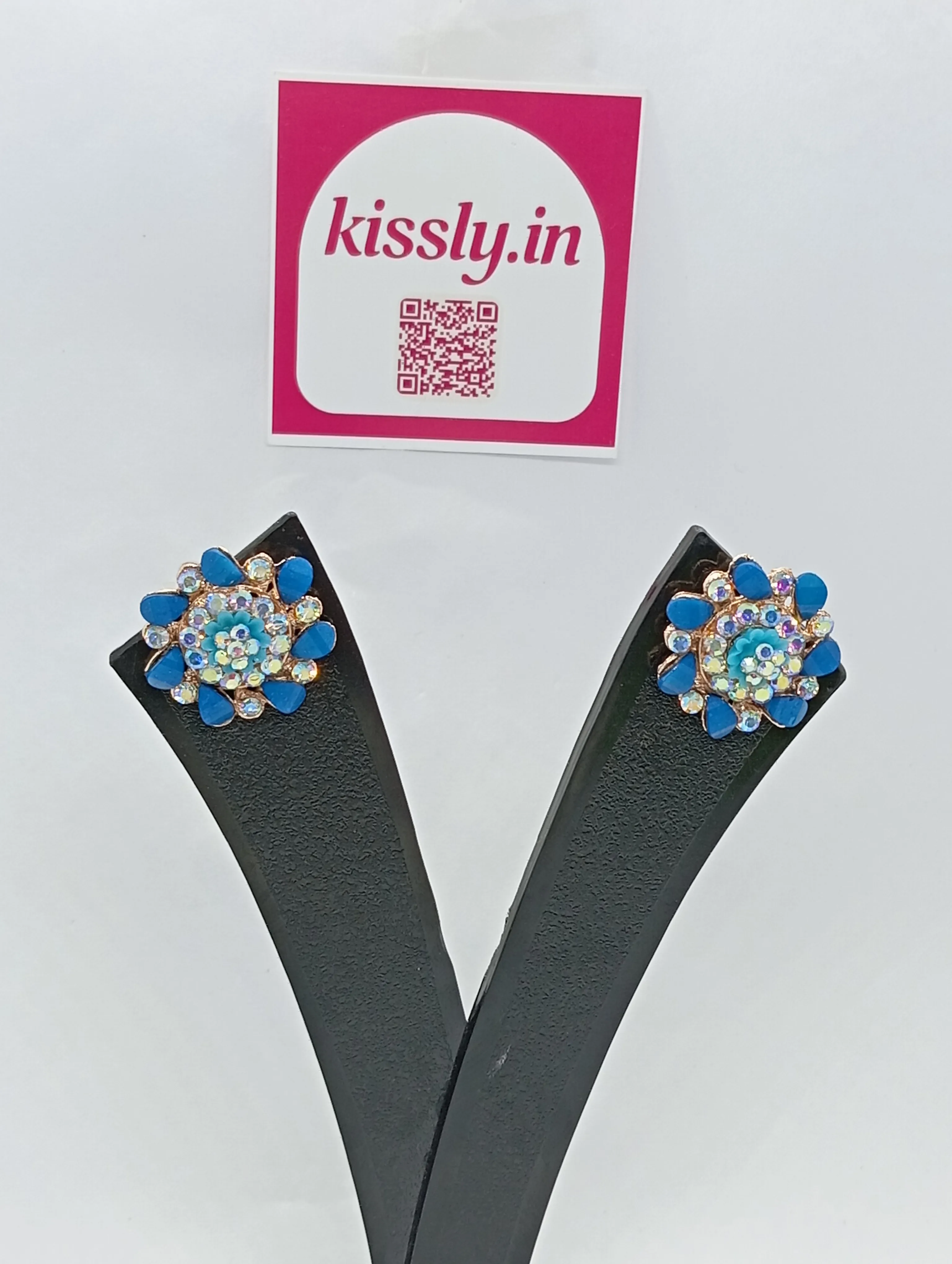 Floral Crystal Stud Earrings