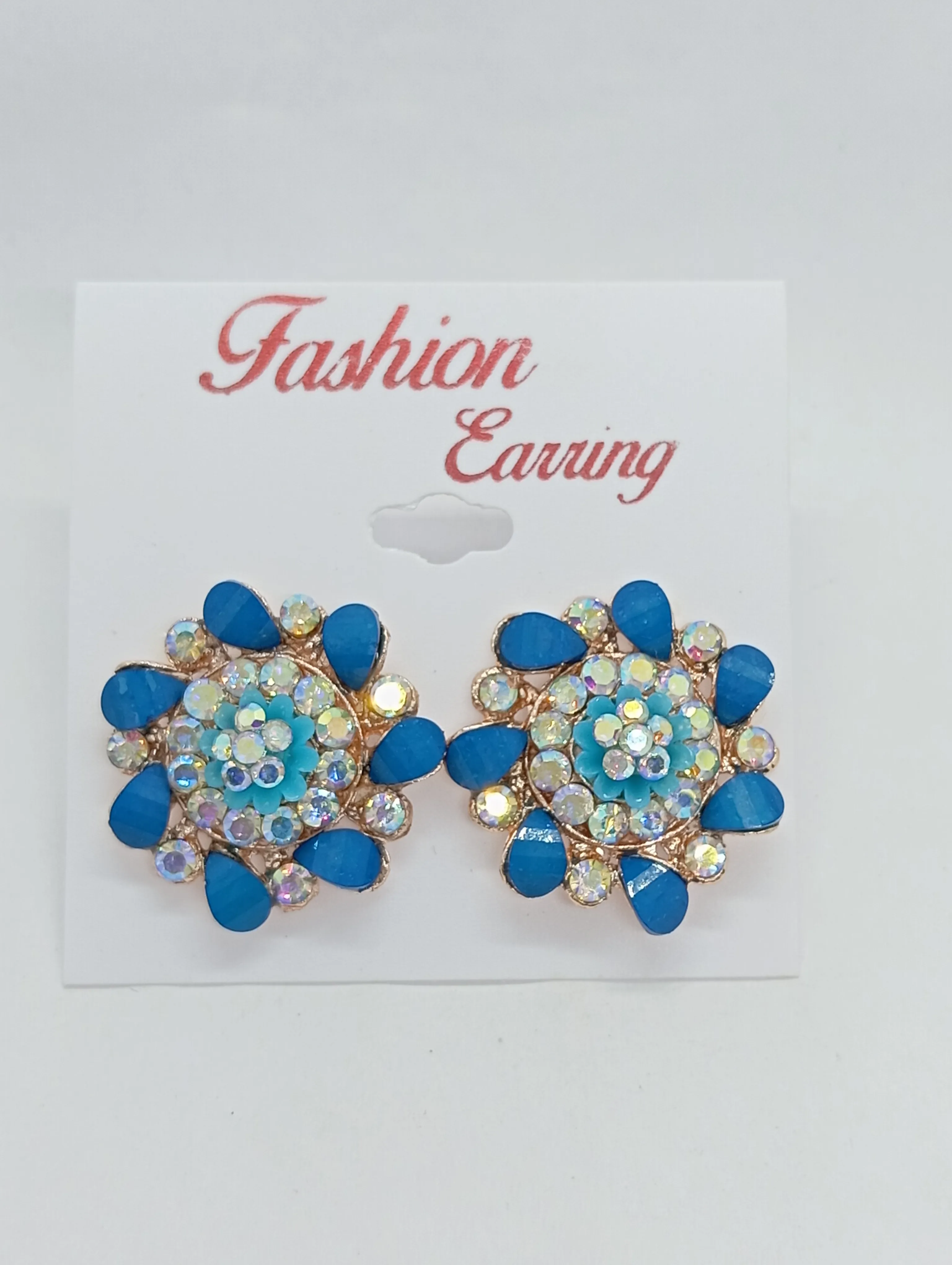 Floral Crystal Stud Earrings