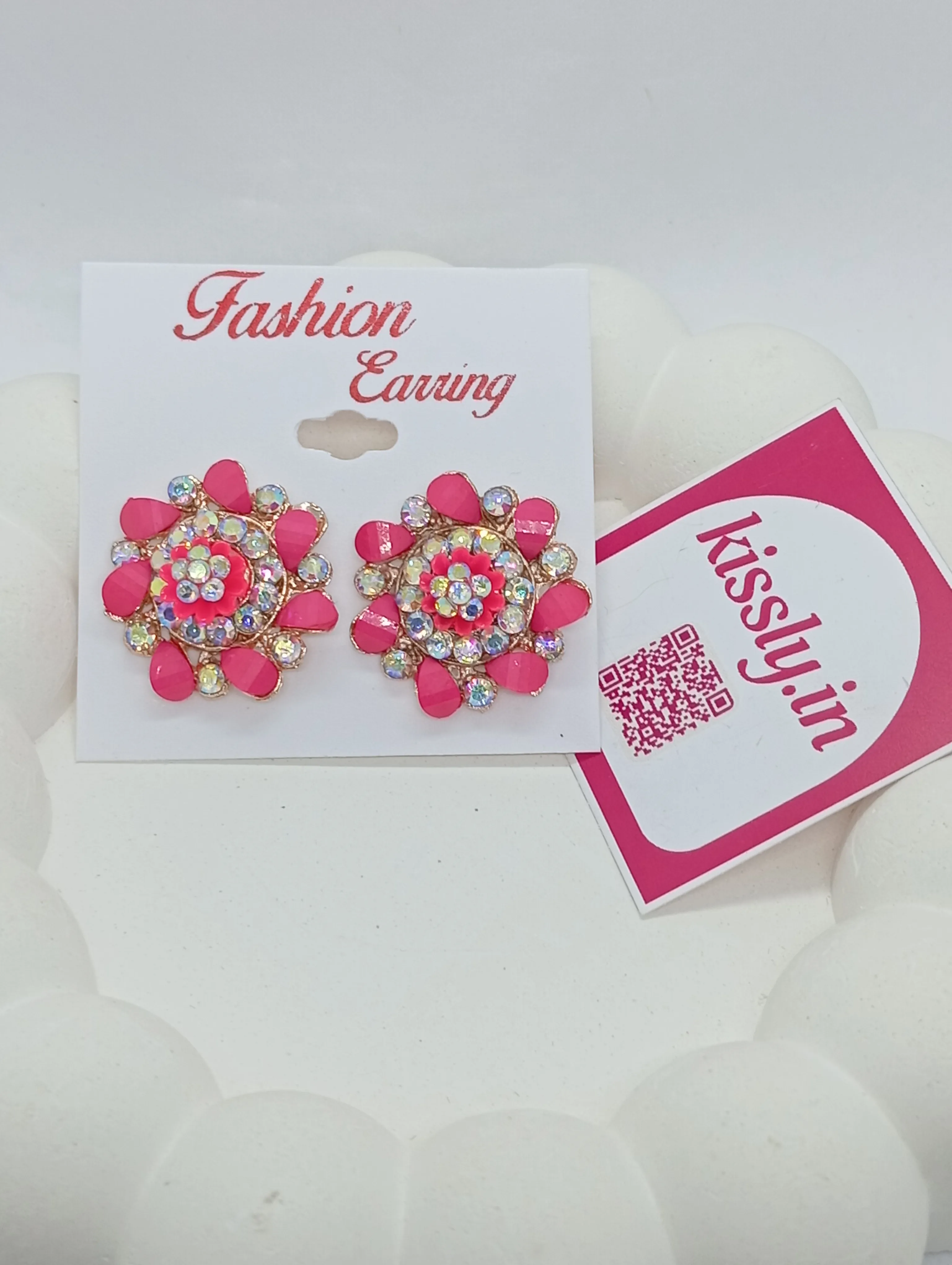 Floral Crystal Stud Earrings