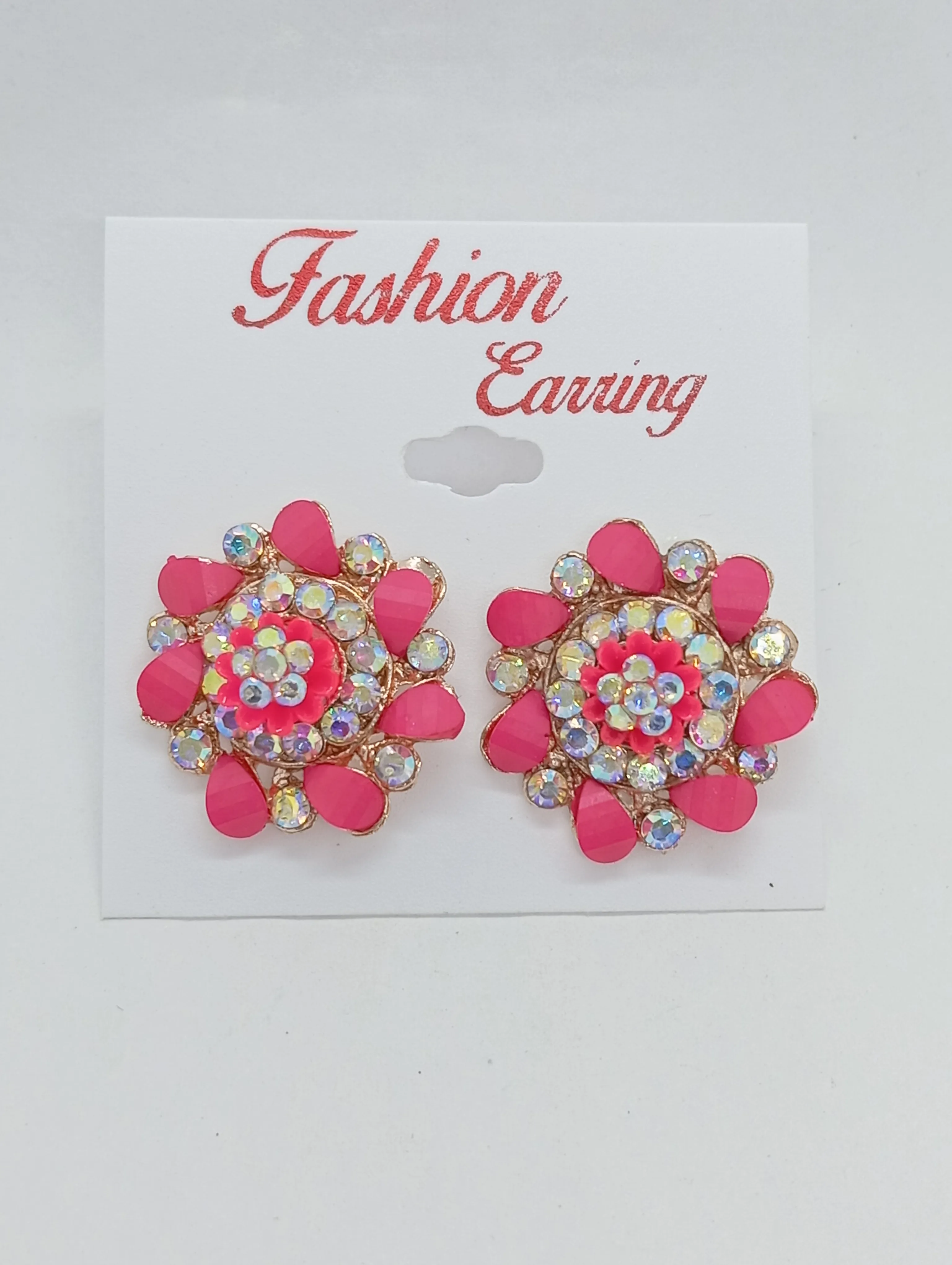 Floral Crystal Stud Earrings