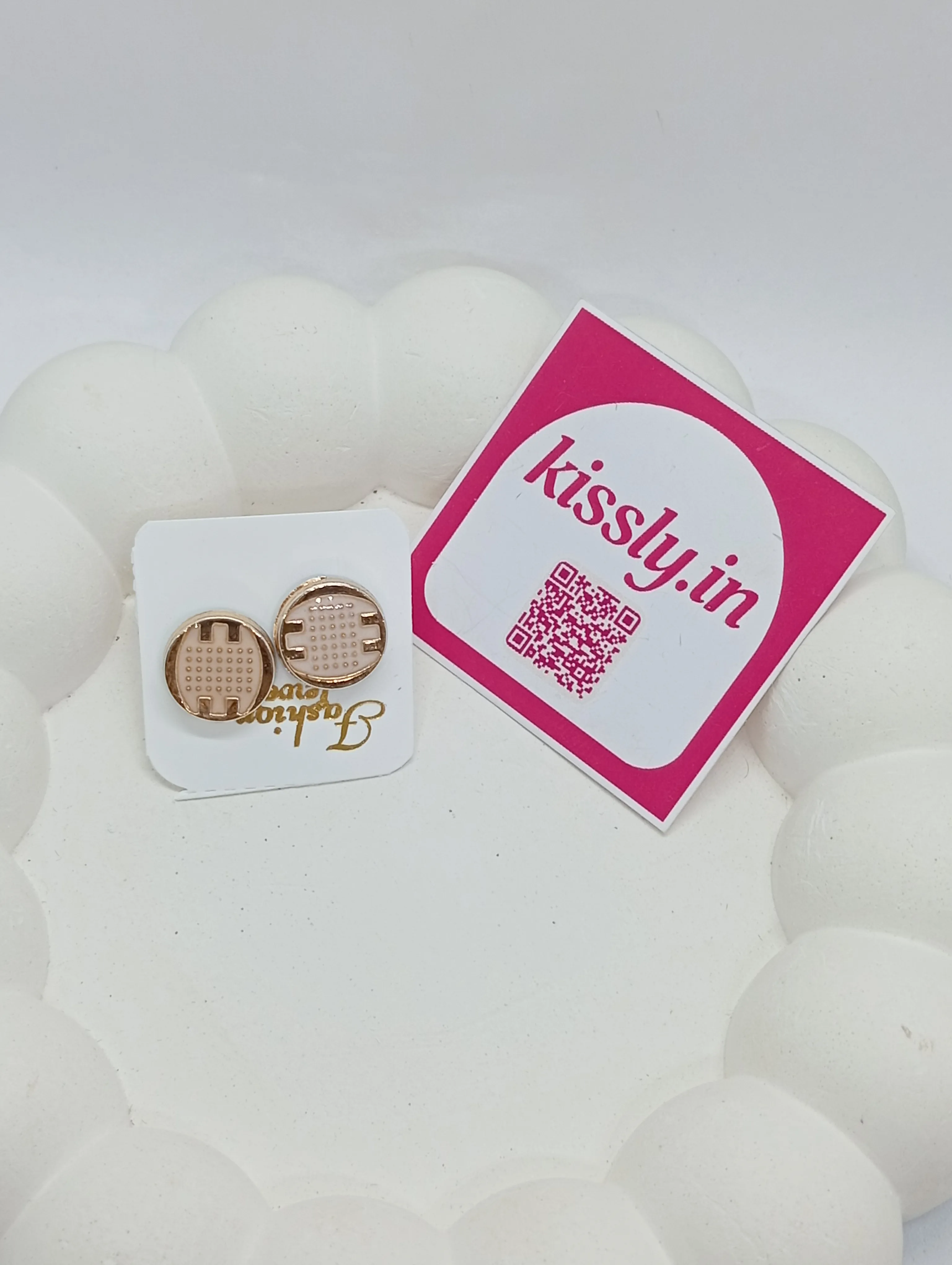 Round Gold-Tone Stud Earrings