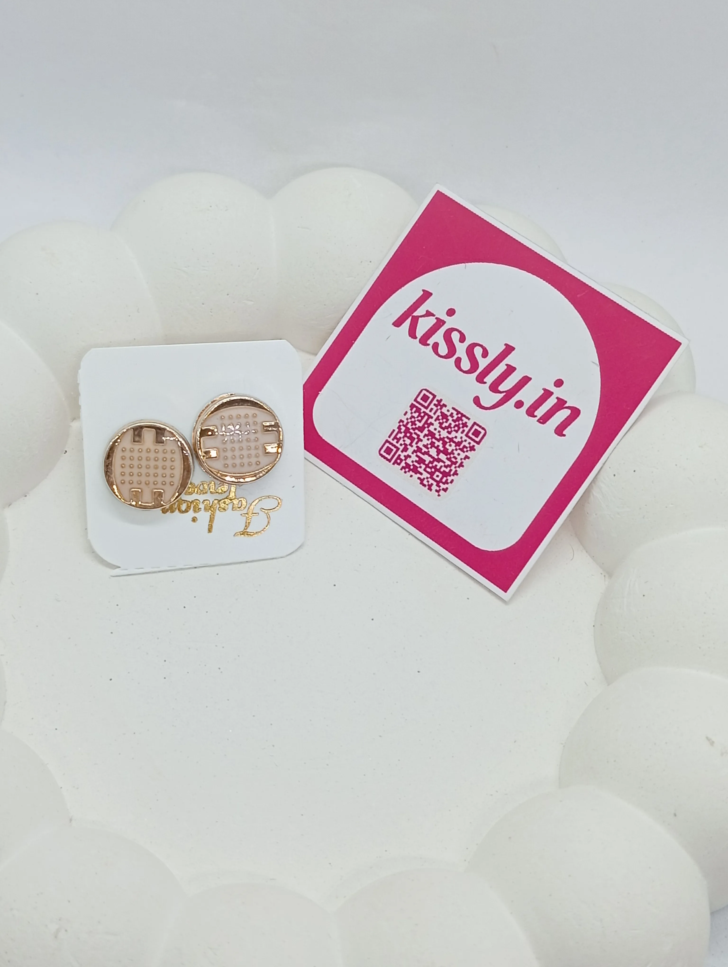 Round Gold-Tone Stud Earrings