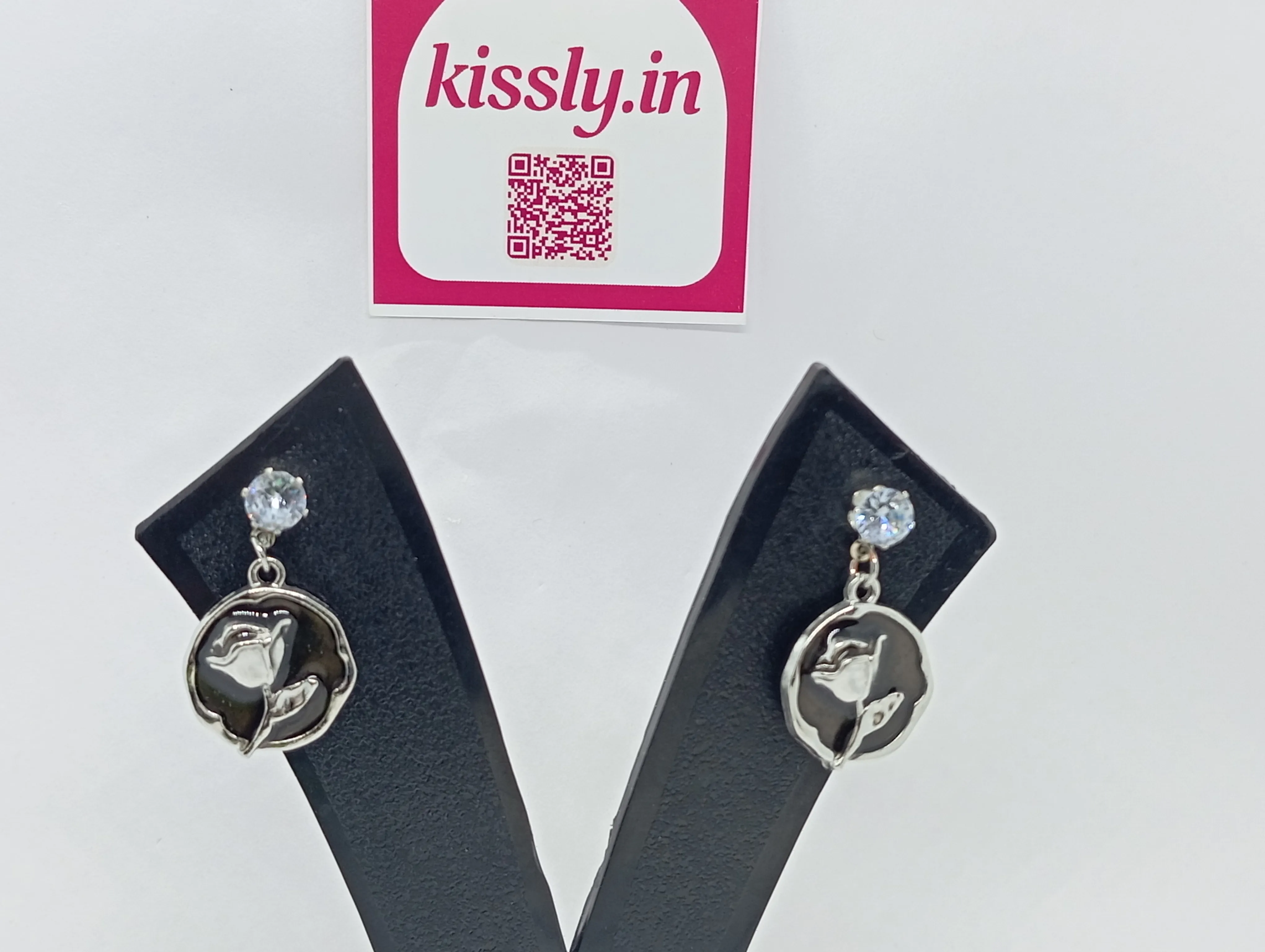 Silver Floral Drop Earrings