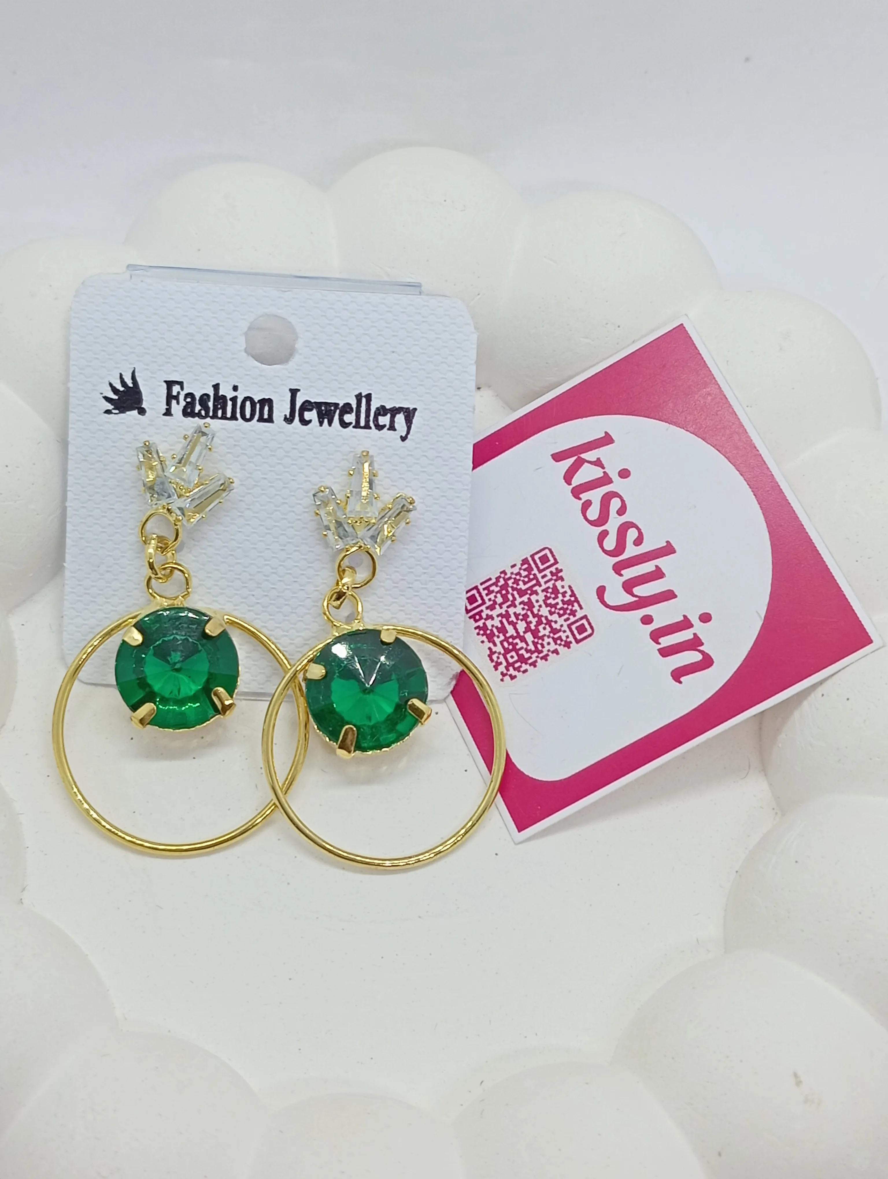 Emerald Green Hoop Earrings