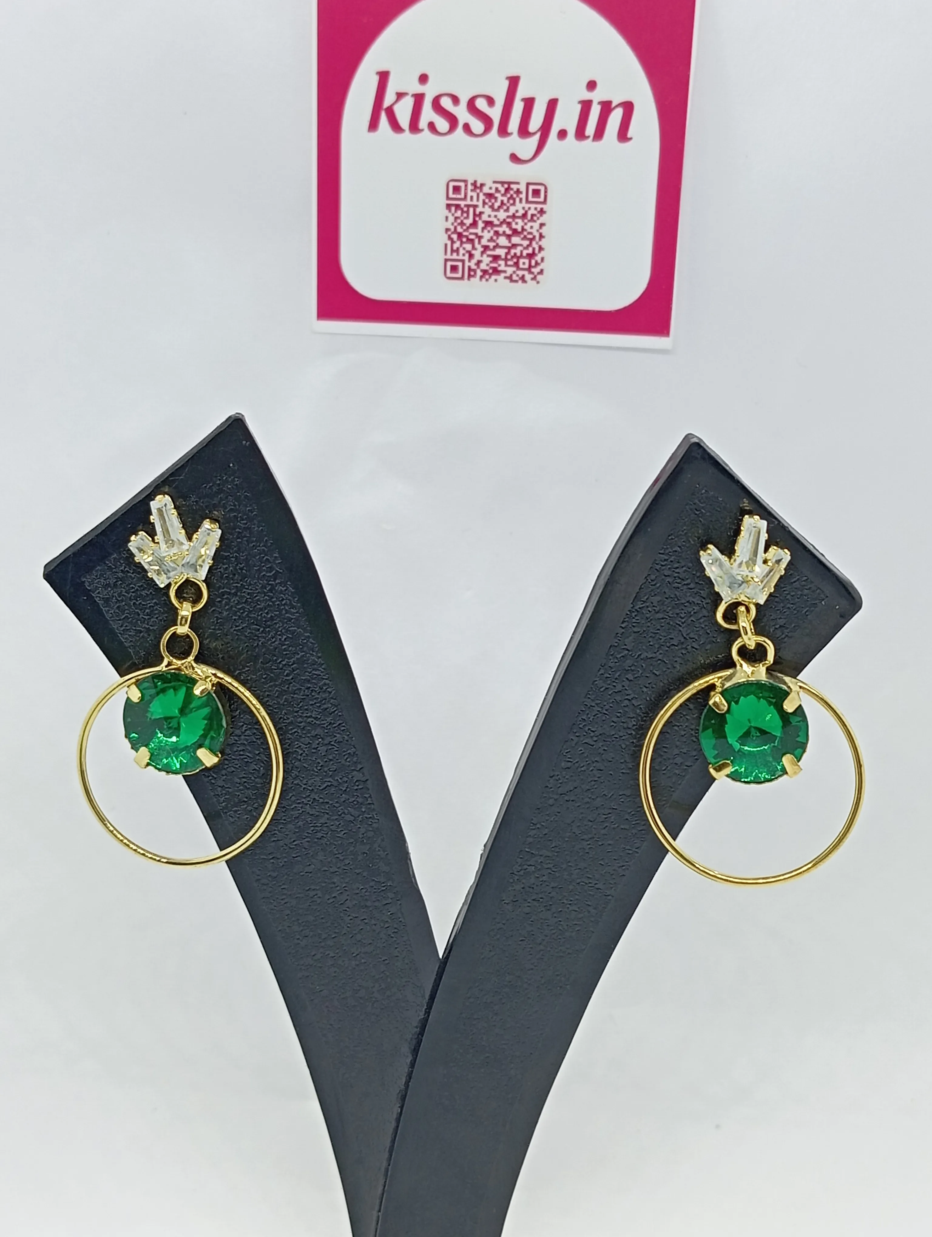 Emerald Green Hoop Earrings