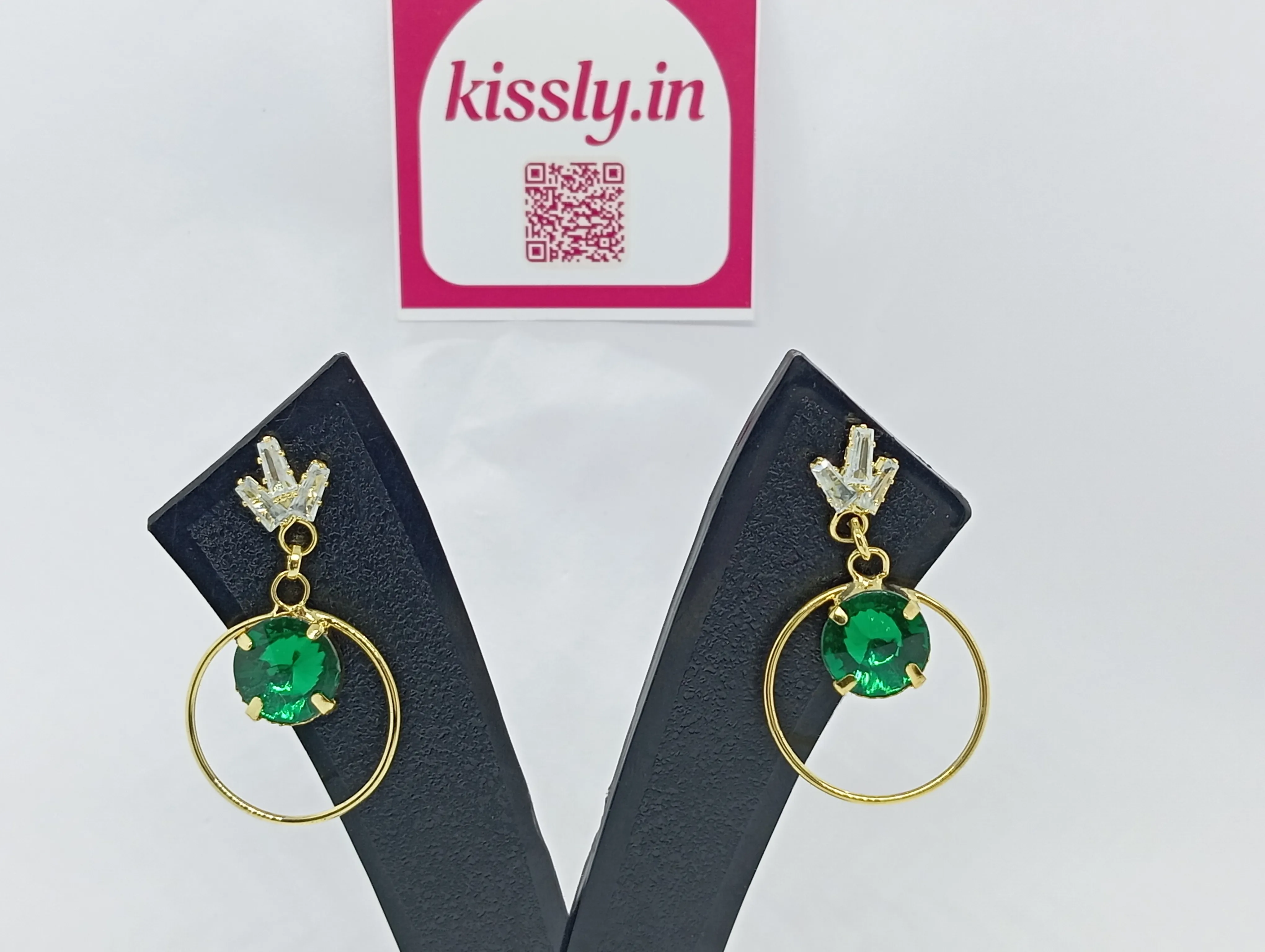 Emerald Green Hoop Earrings