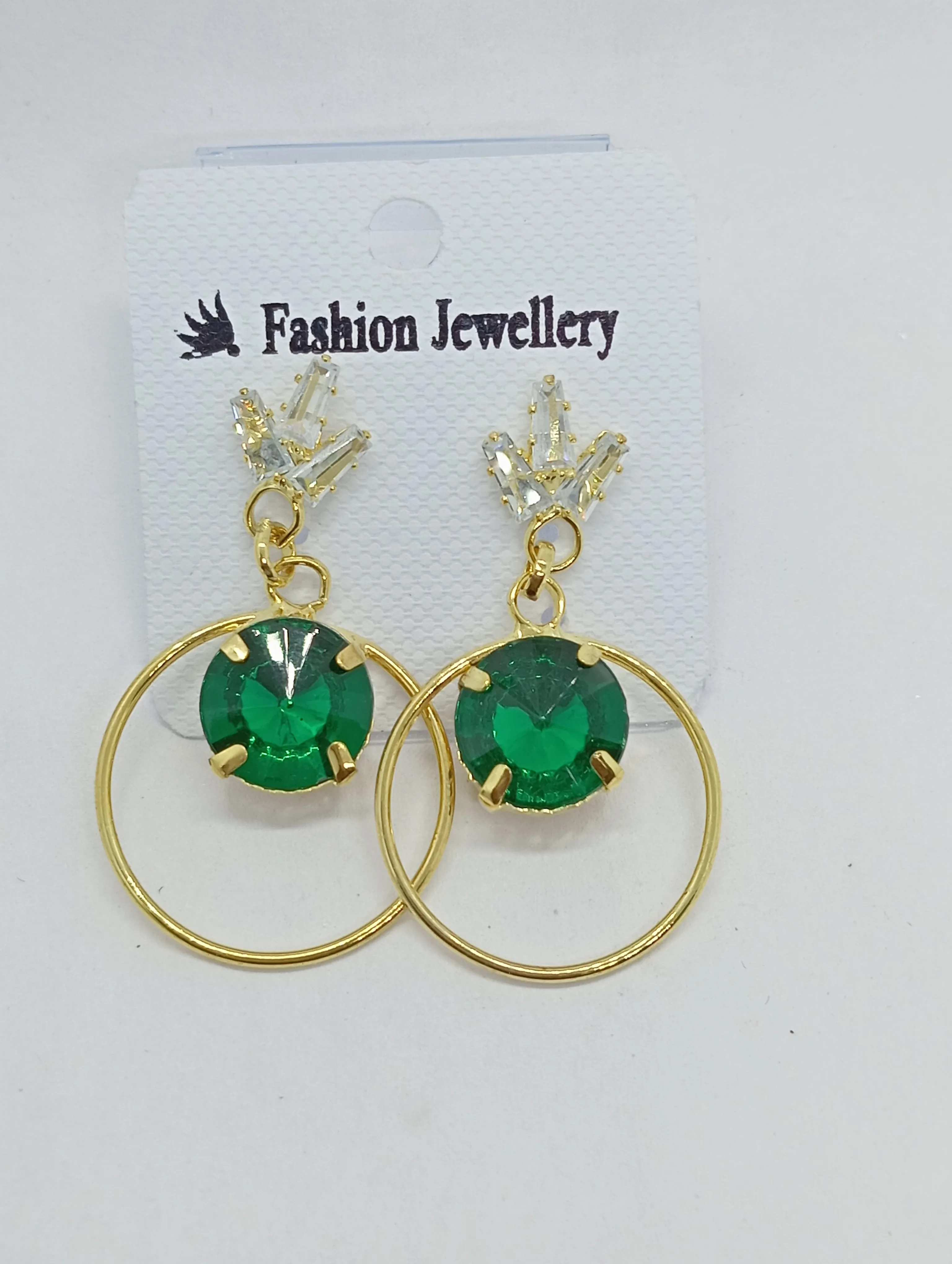 Emerald Green Hoop Earrings