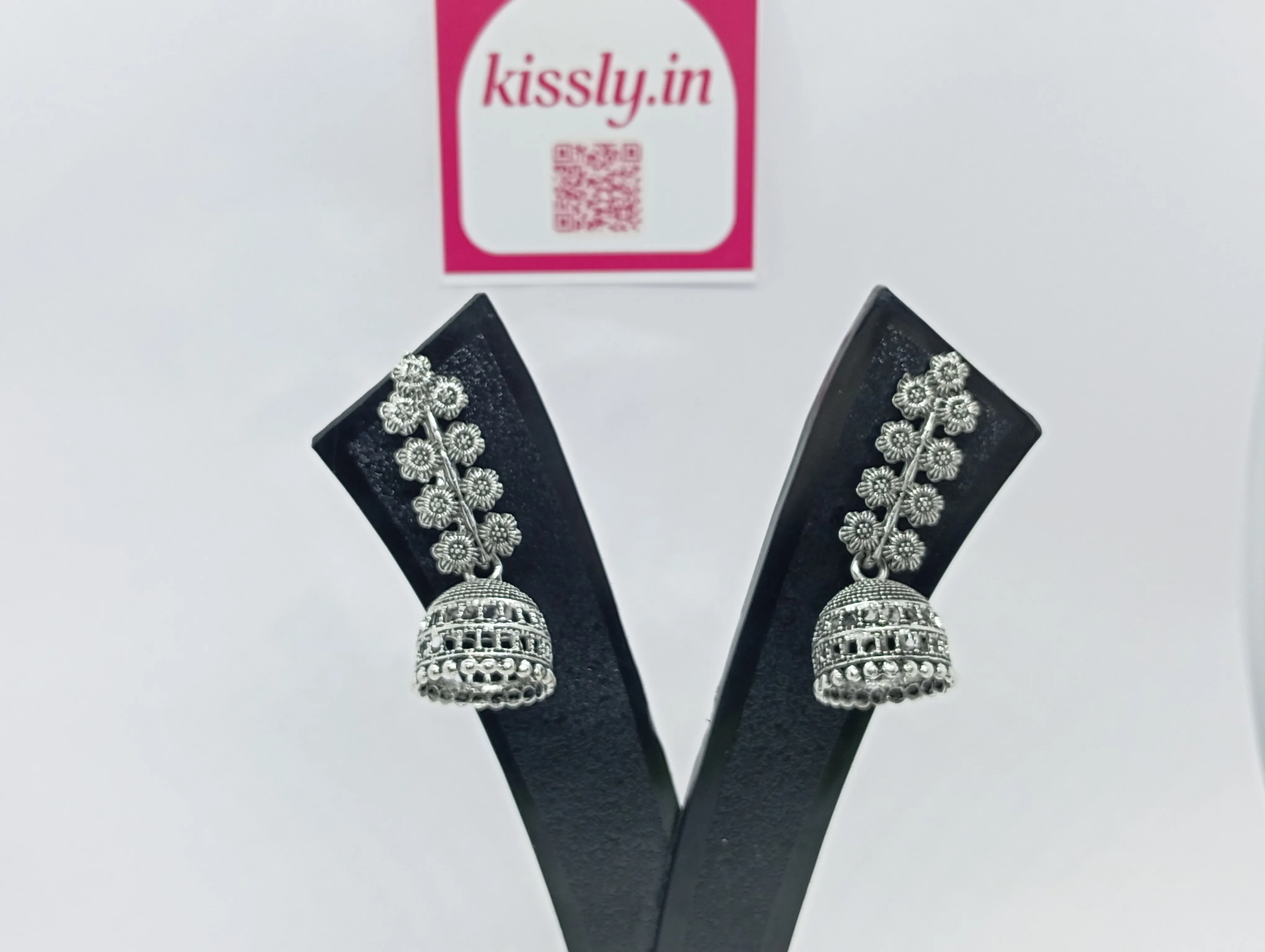 Oxidized Jhumka Earrings