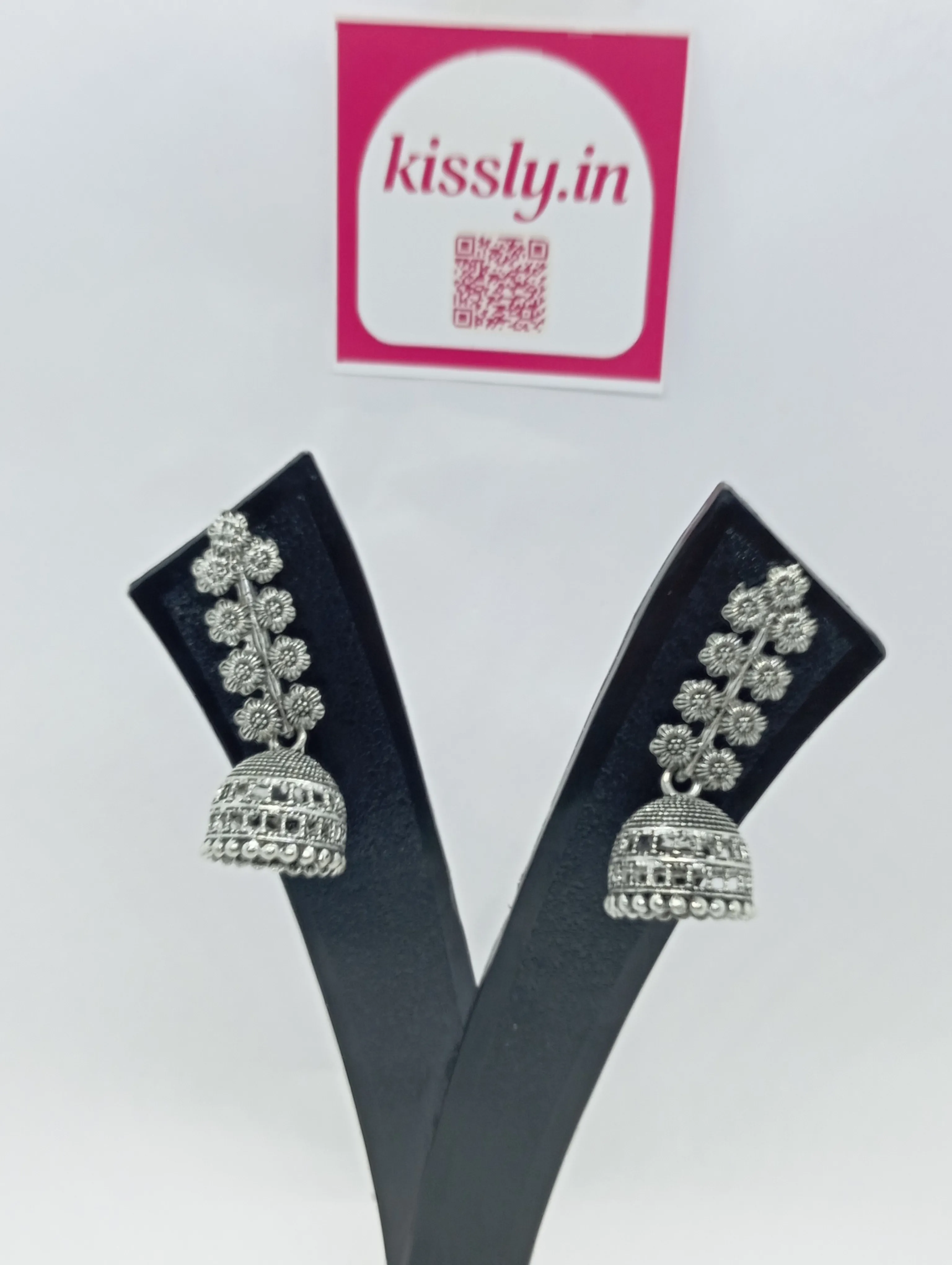 Oxidized Jhumka Earrings