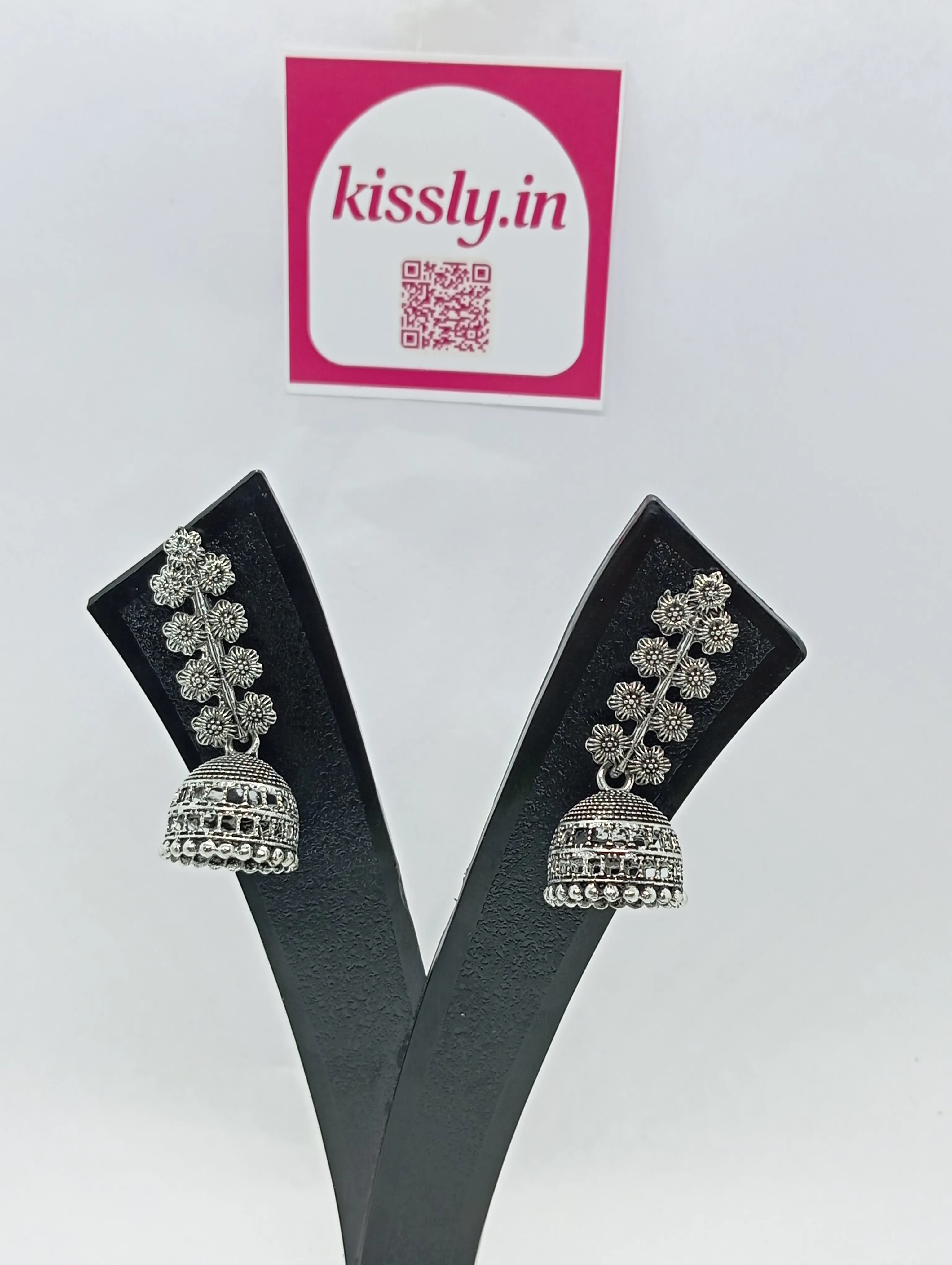 Oxidized Jhumka Earrings