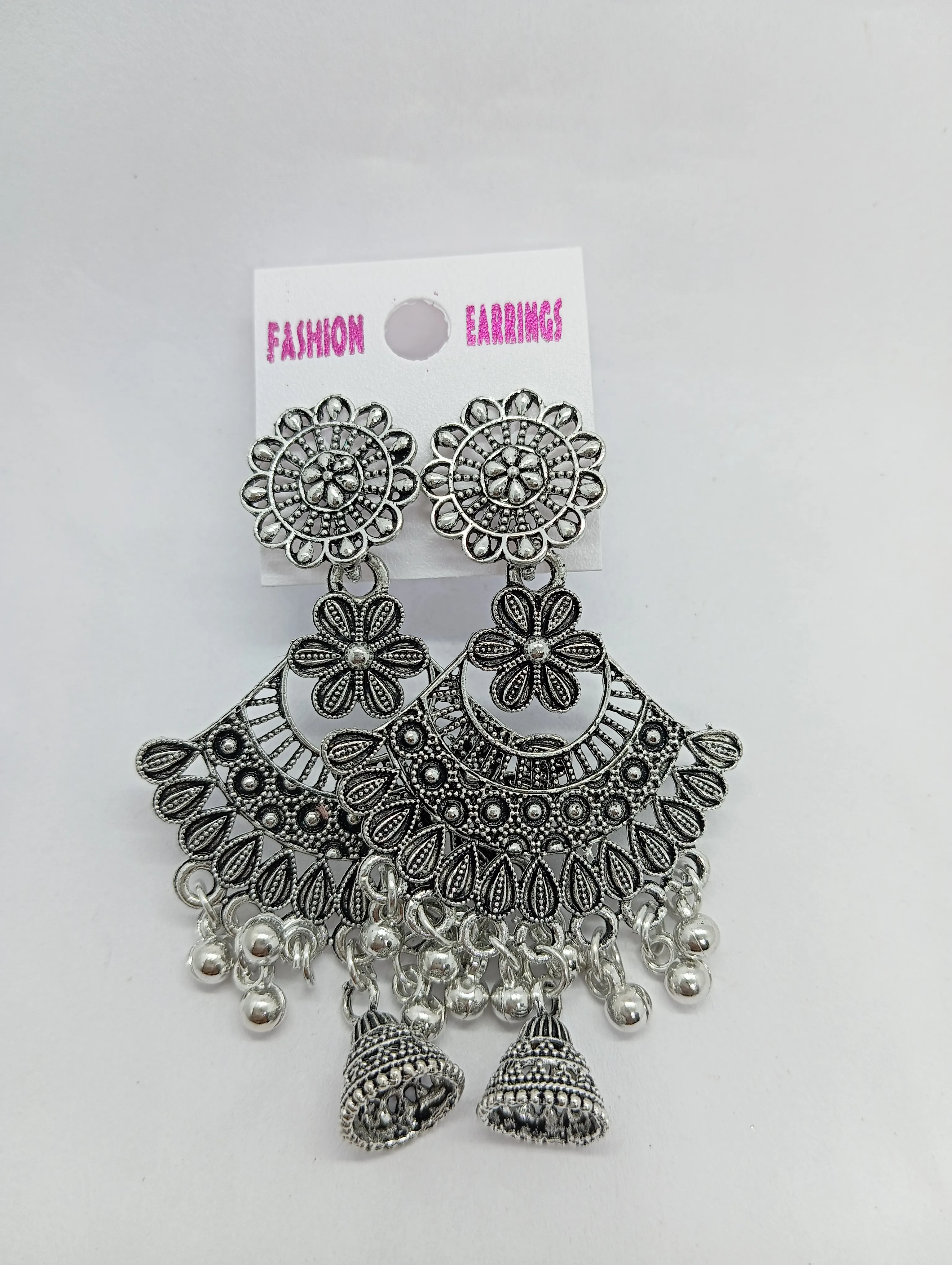 Oxidized Jhumka Earrings
