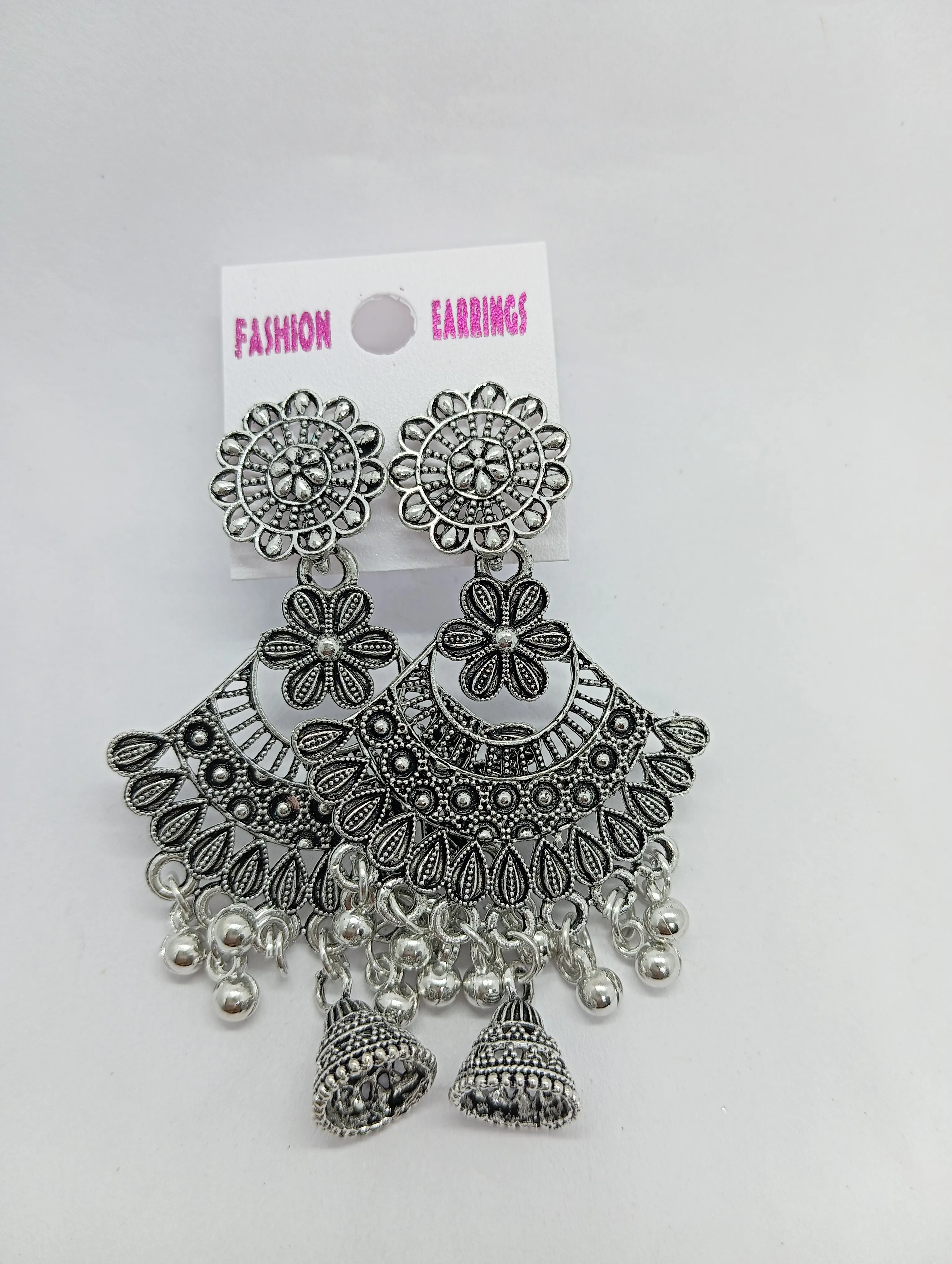 Oxidized Jhumka Earrings