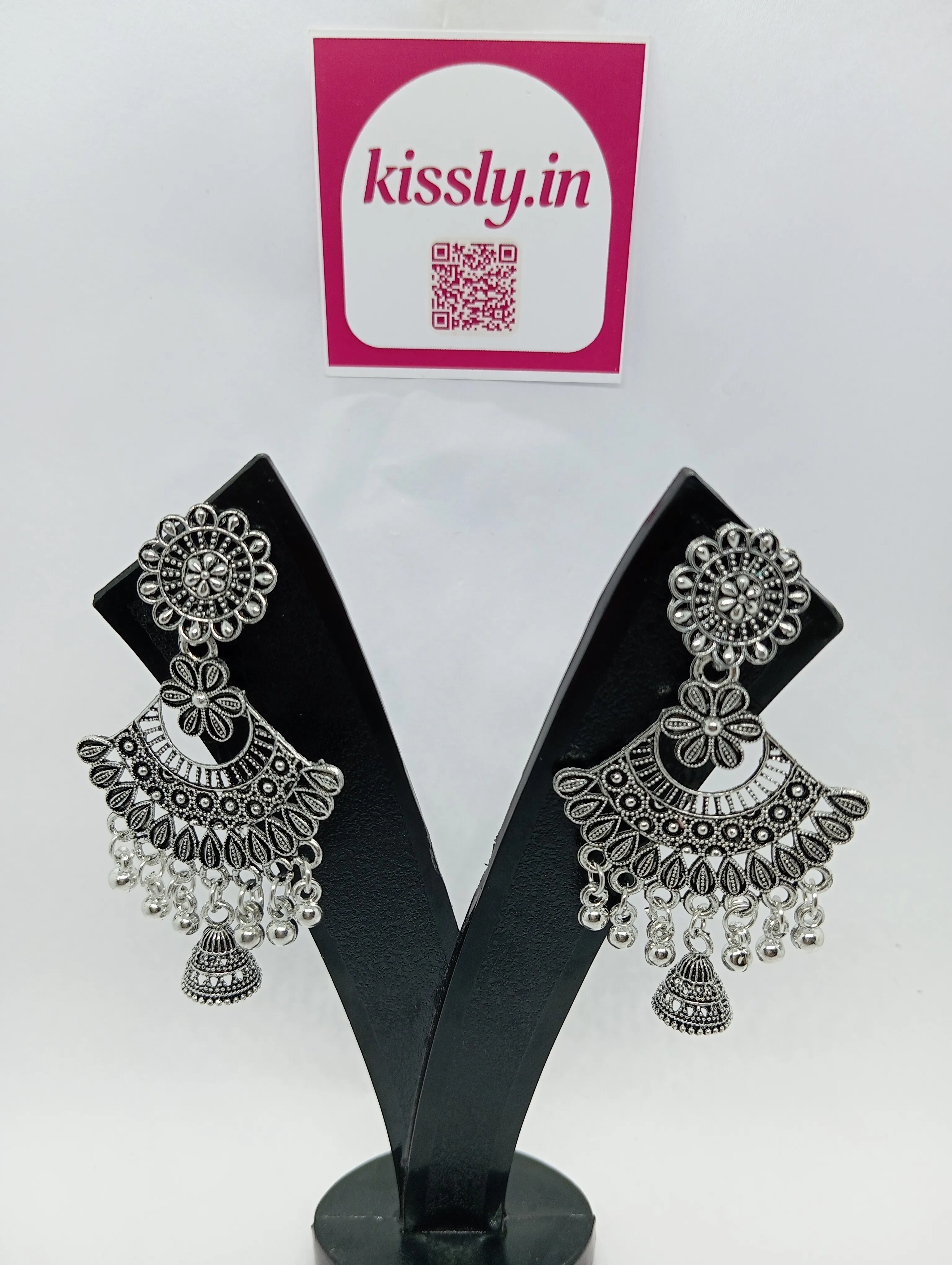 Oxidized Jhumka Earrings