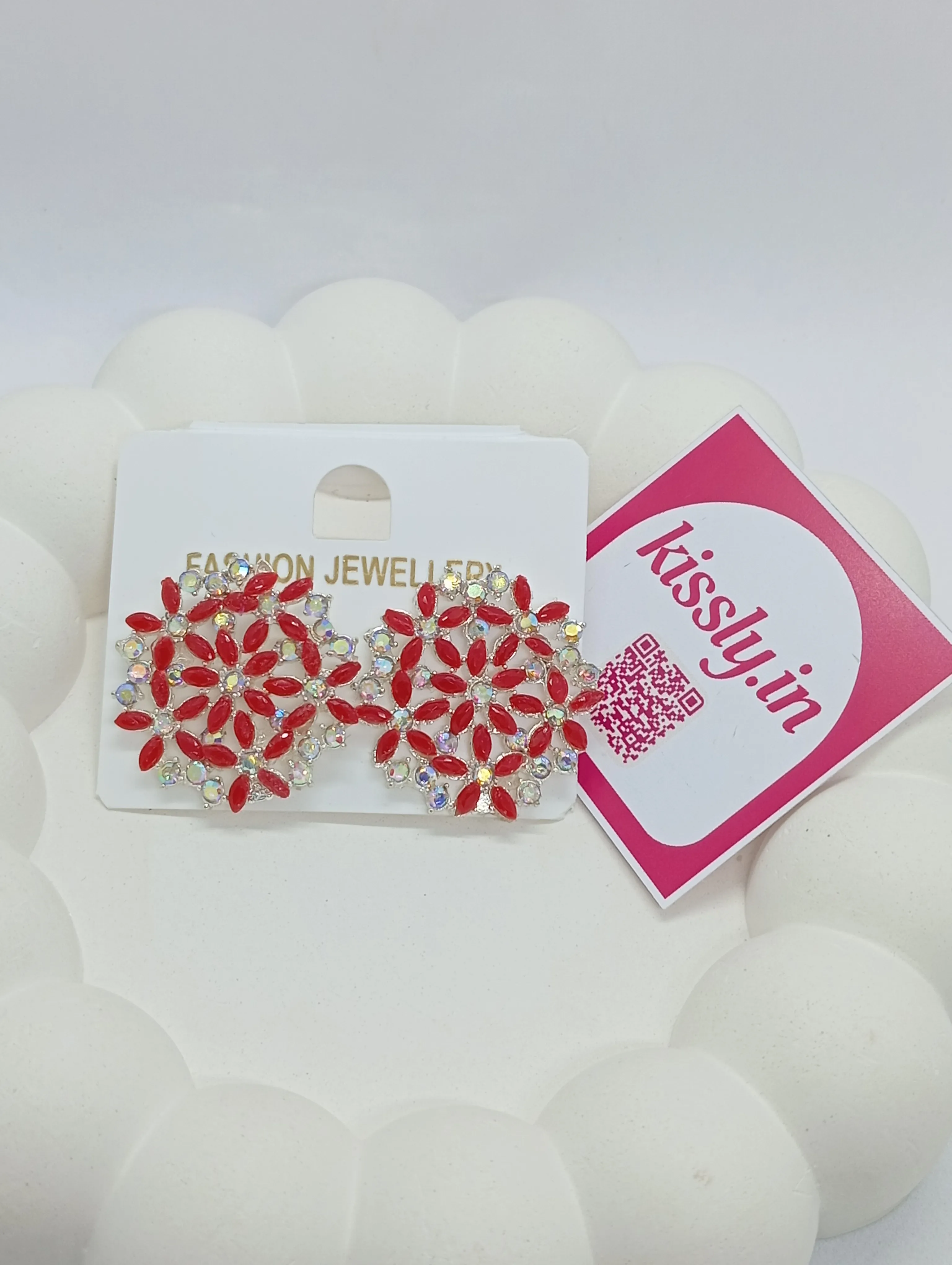 Floral Crystal Stud Earrings