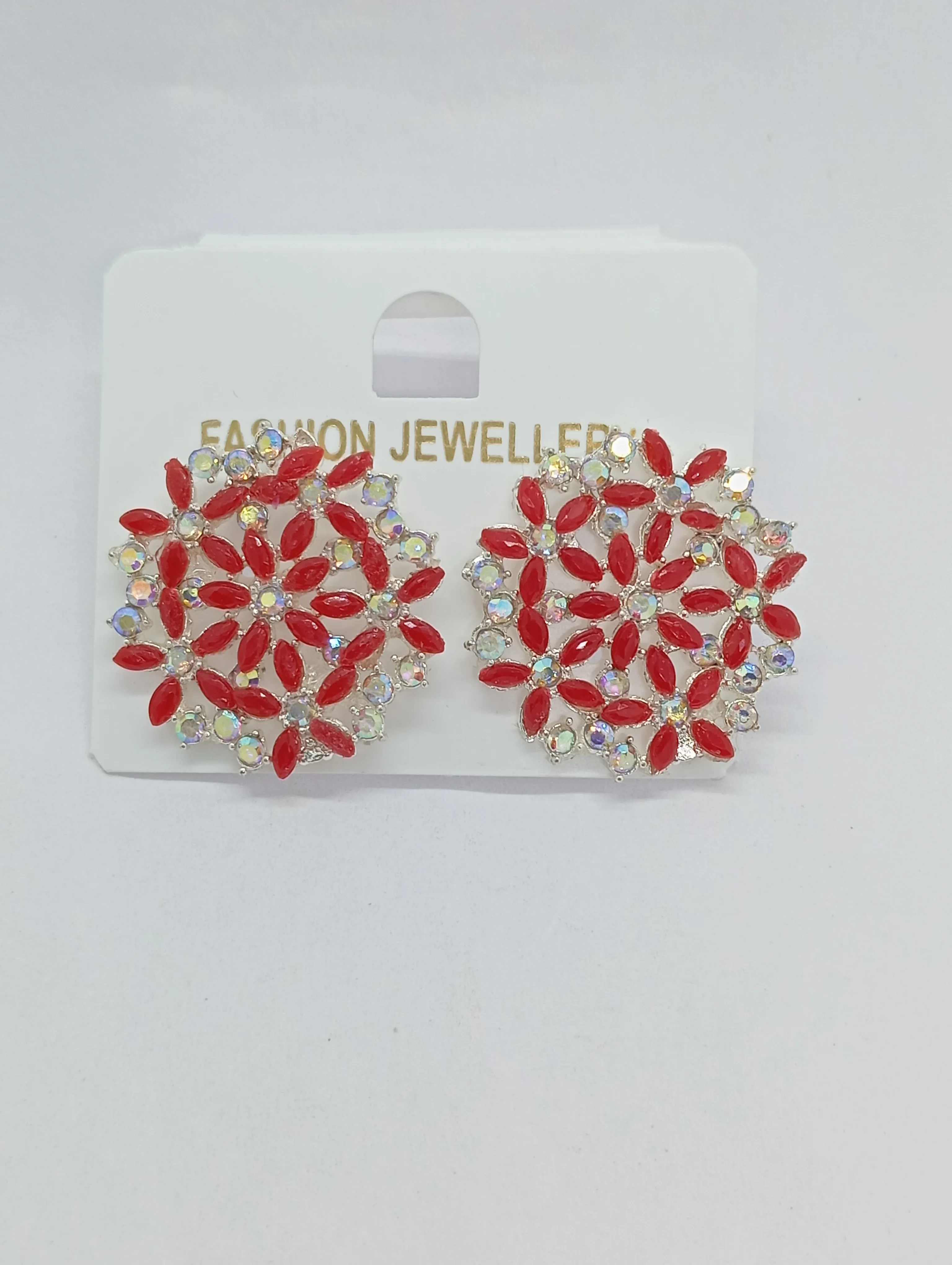 Floral Crystal Stud Earrings