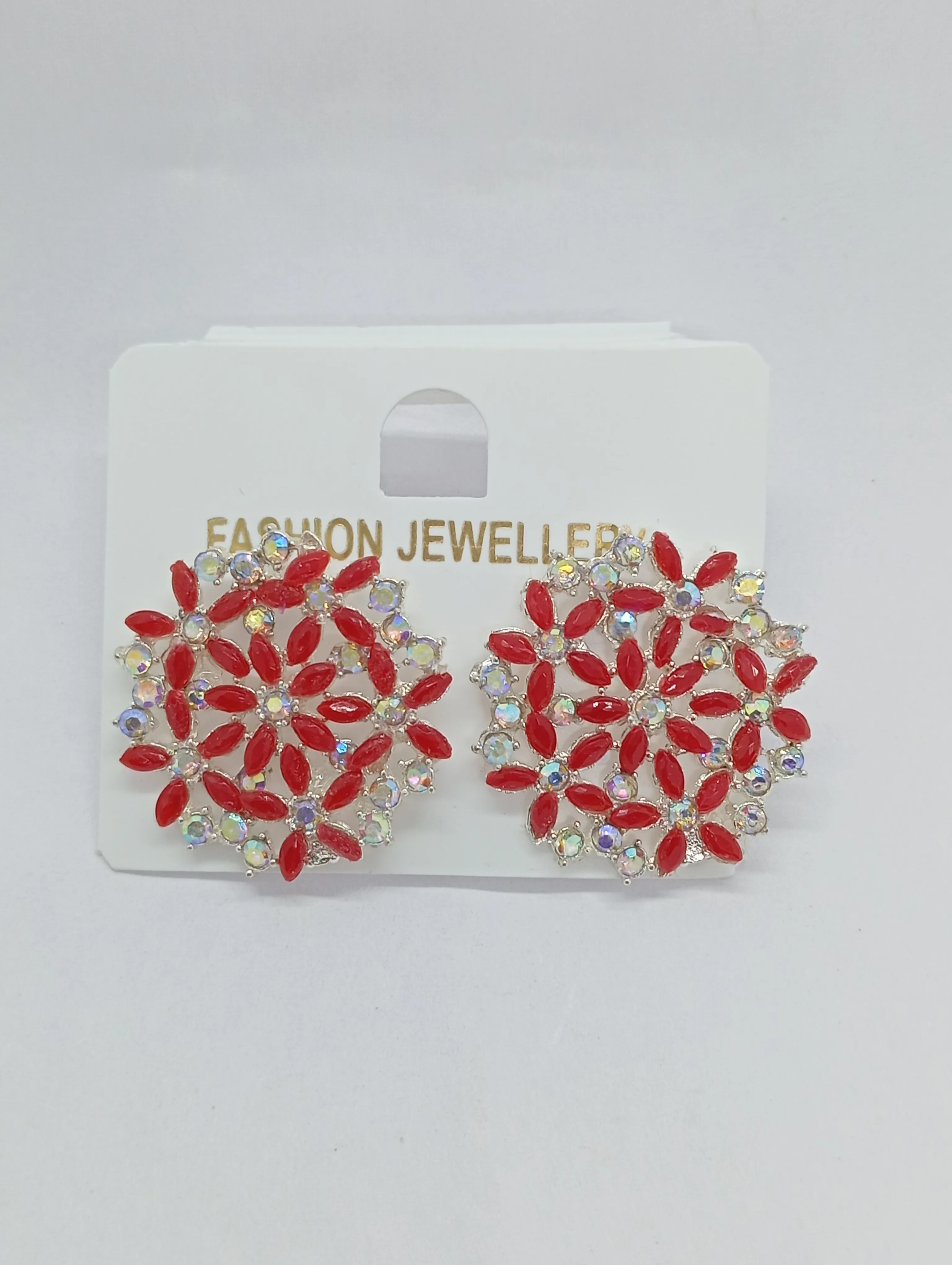 Floral Crystal Stud Earrings