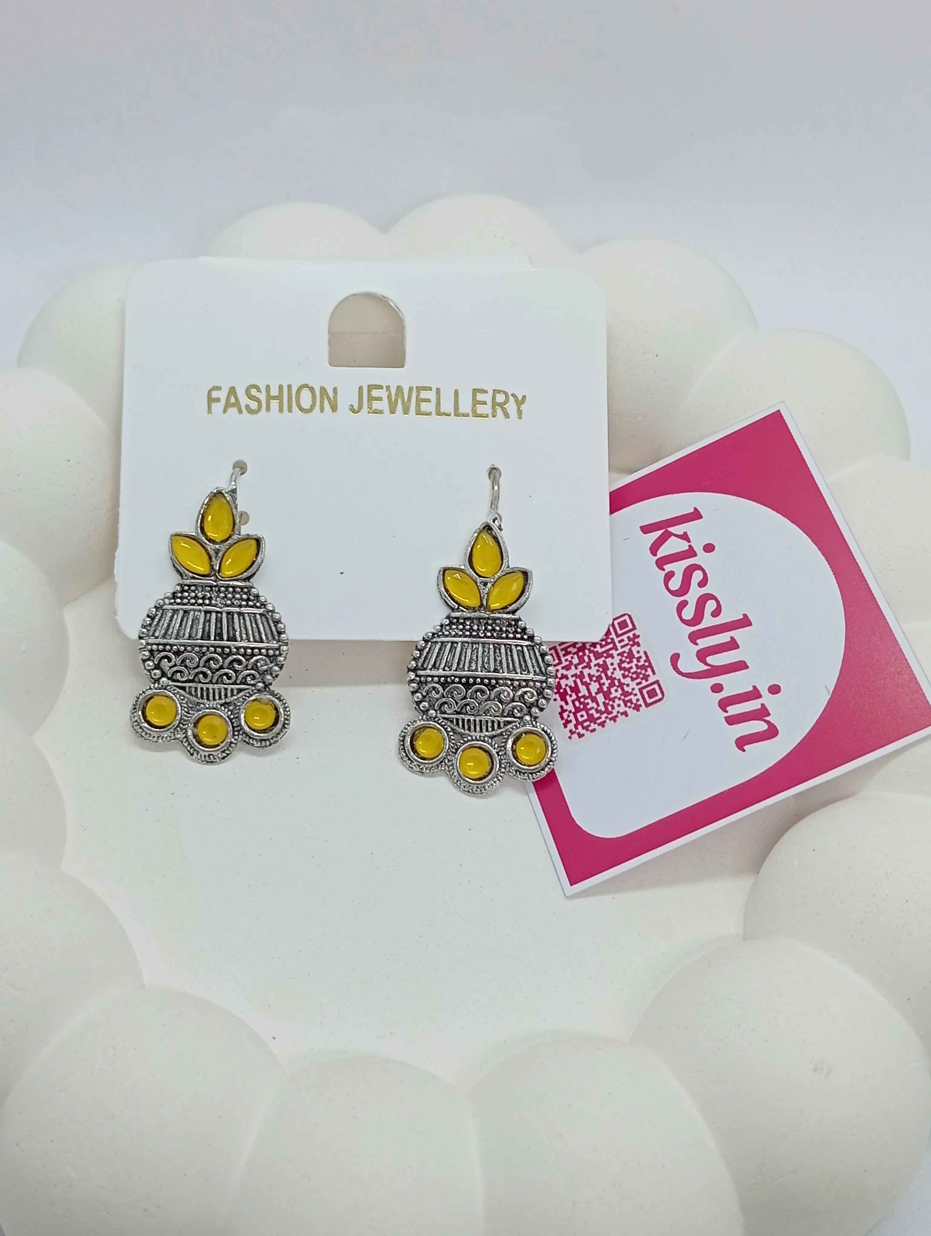 Oxidized Silver Jhumka Earrings