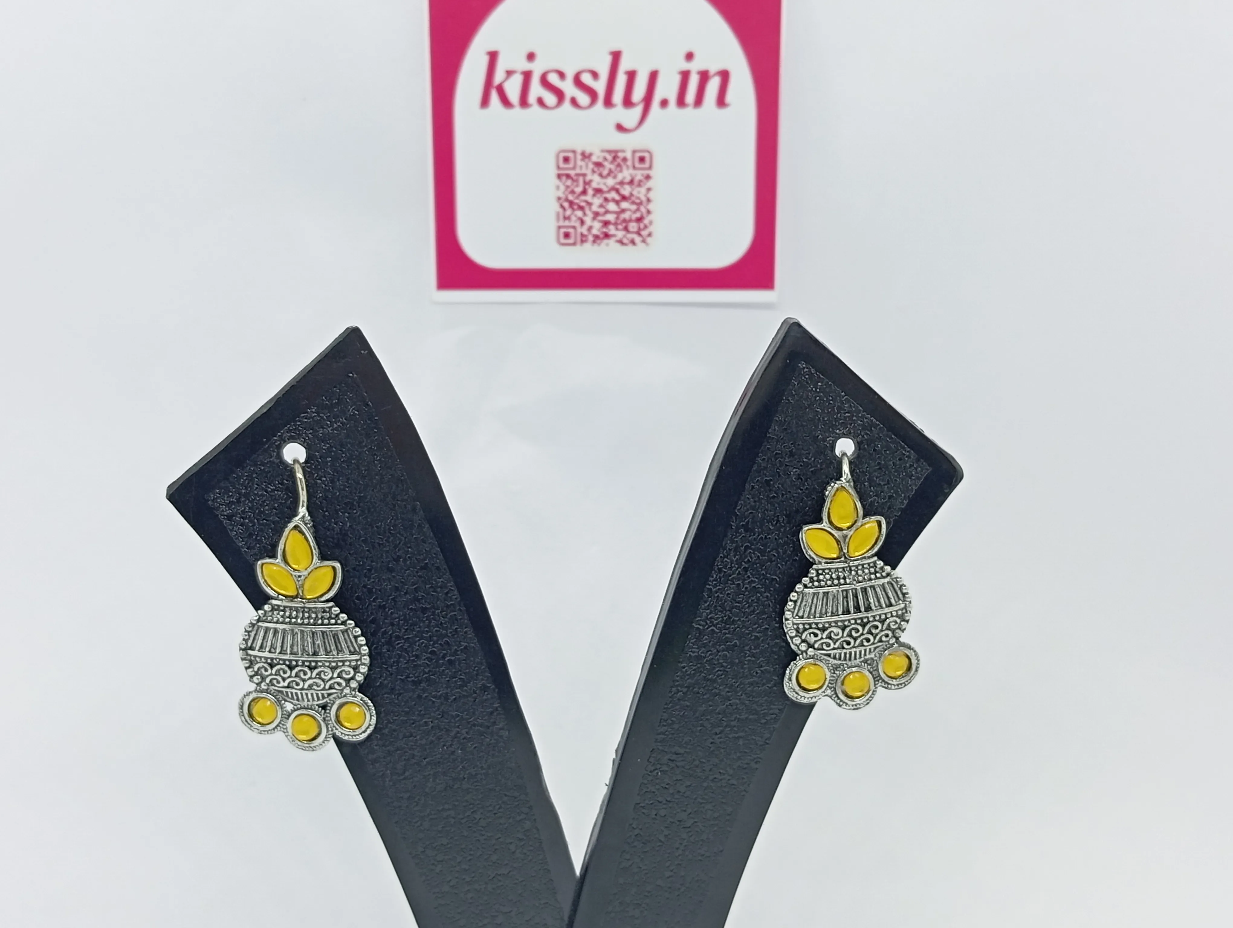 Oxidized Silver Jhumka Earrings