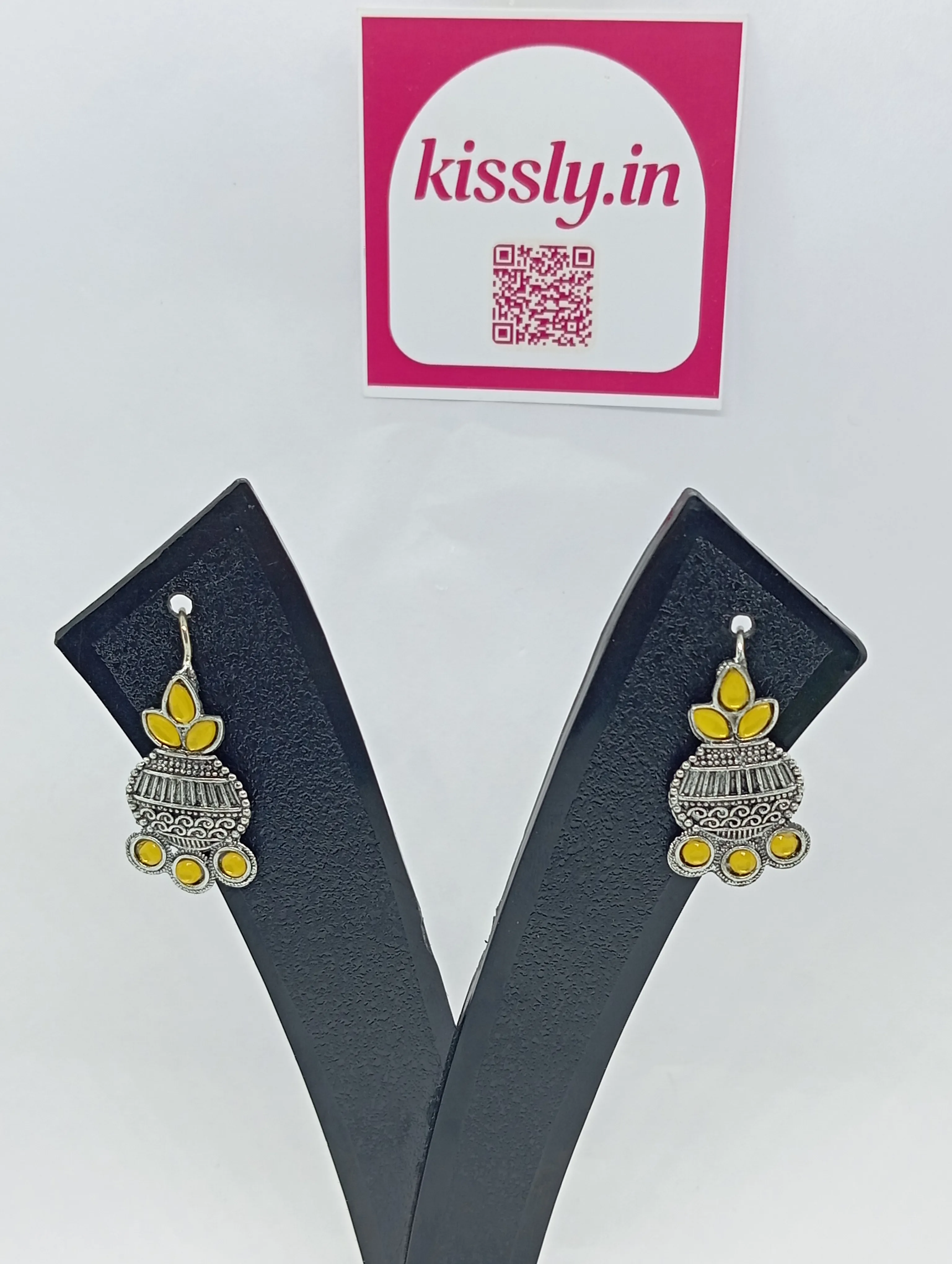 Oxidized Silver Jhumka Earrings
