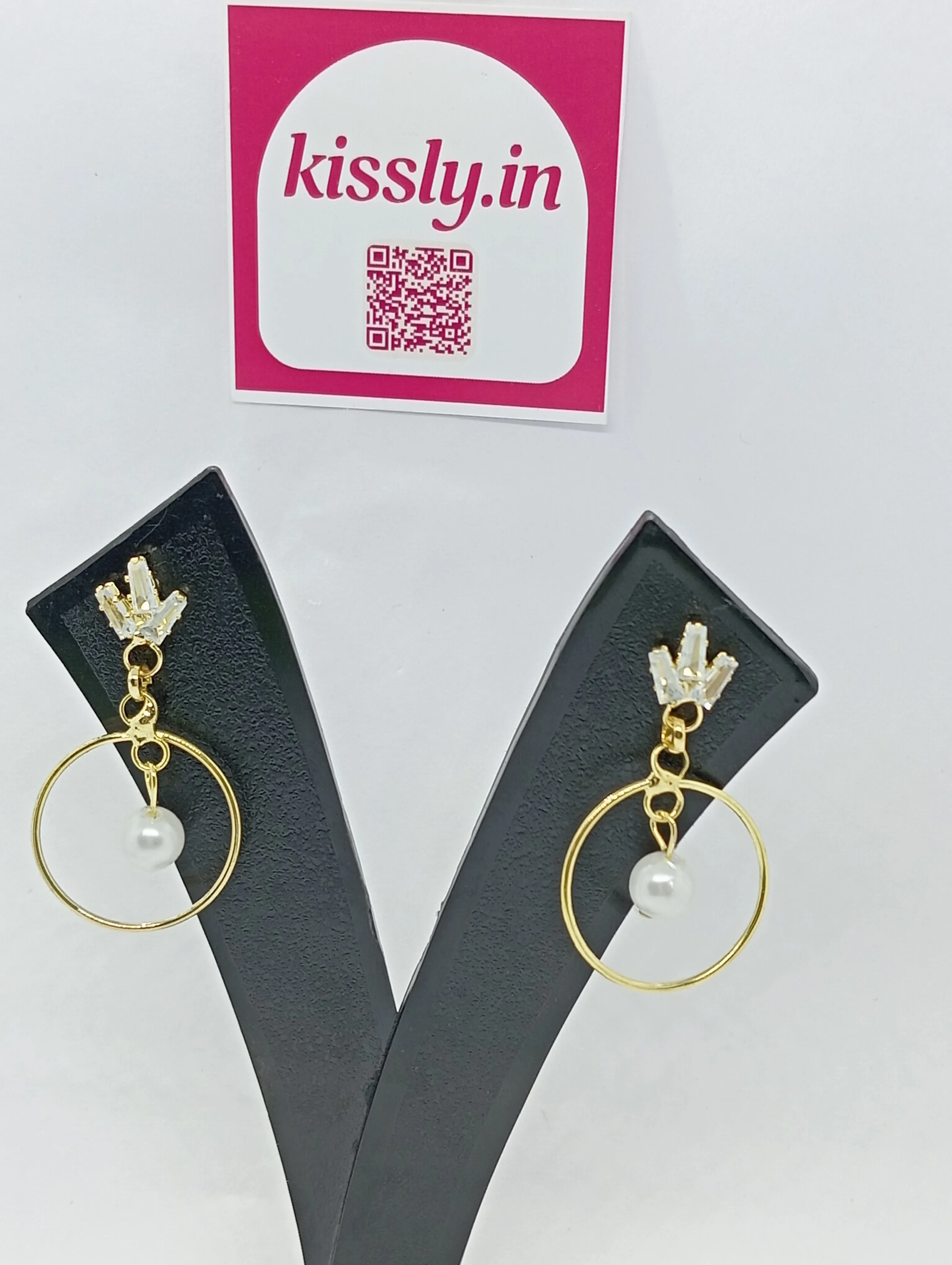 Pearl Drop Hoop Earrings