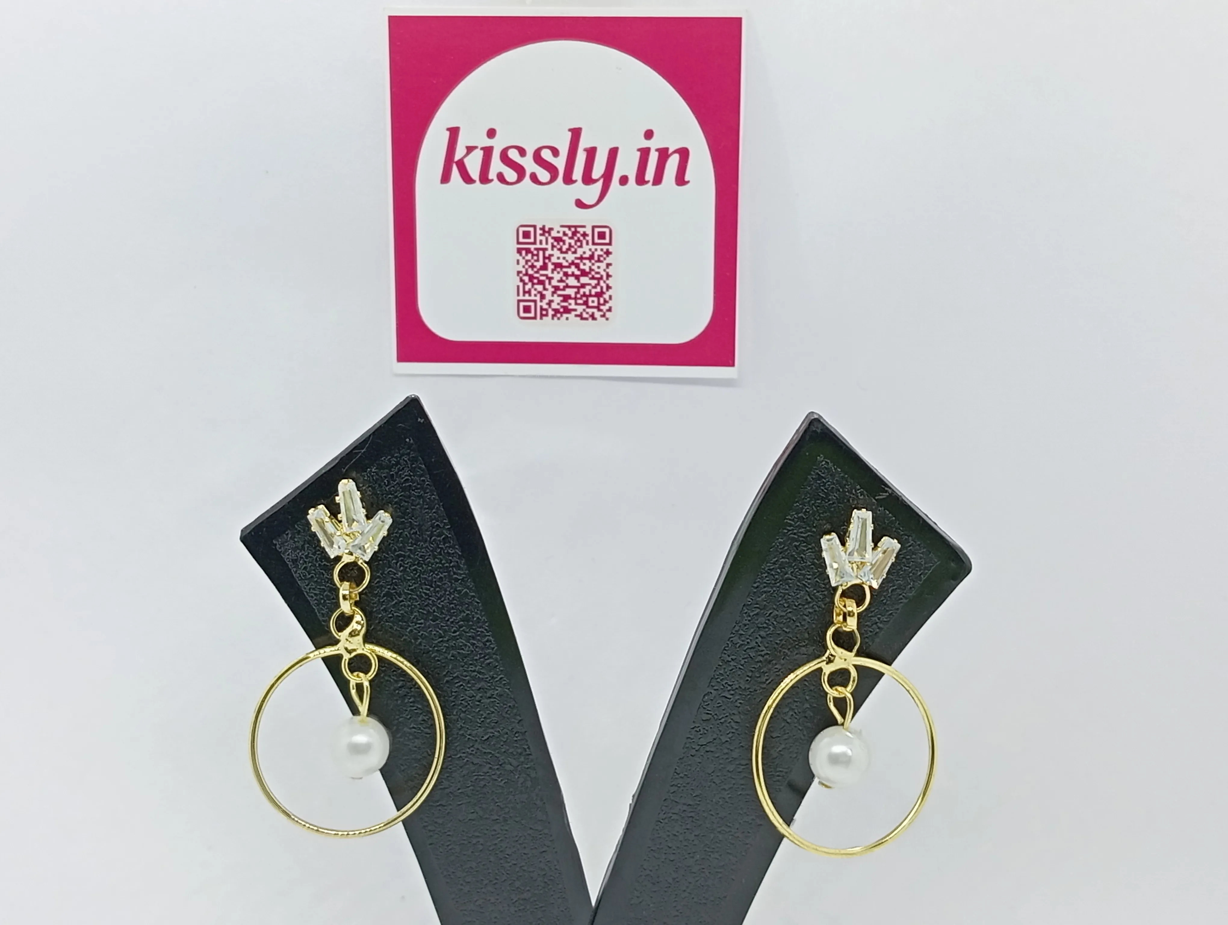 Pearl Drop Hoop Earrings
