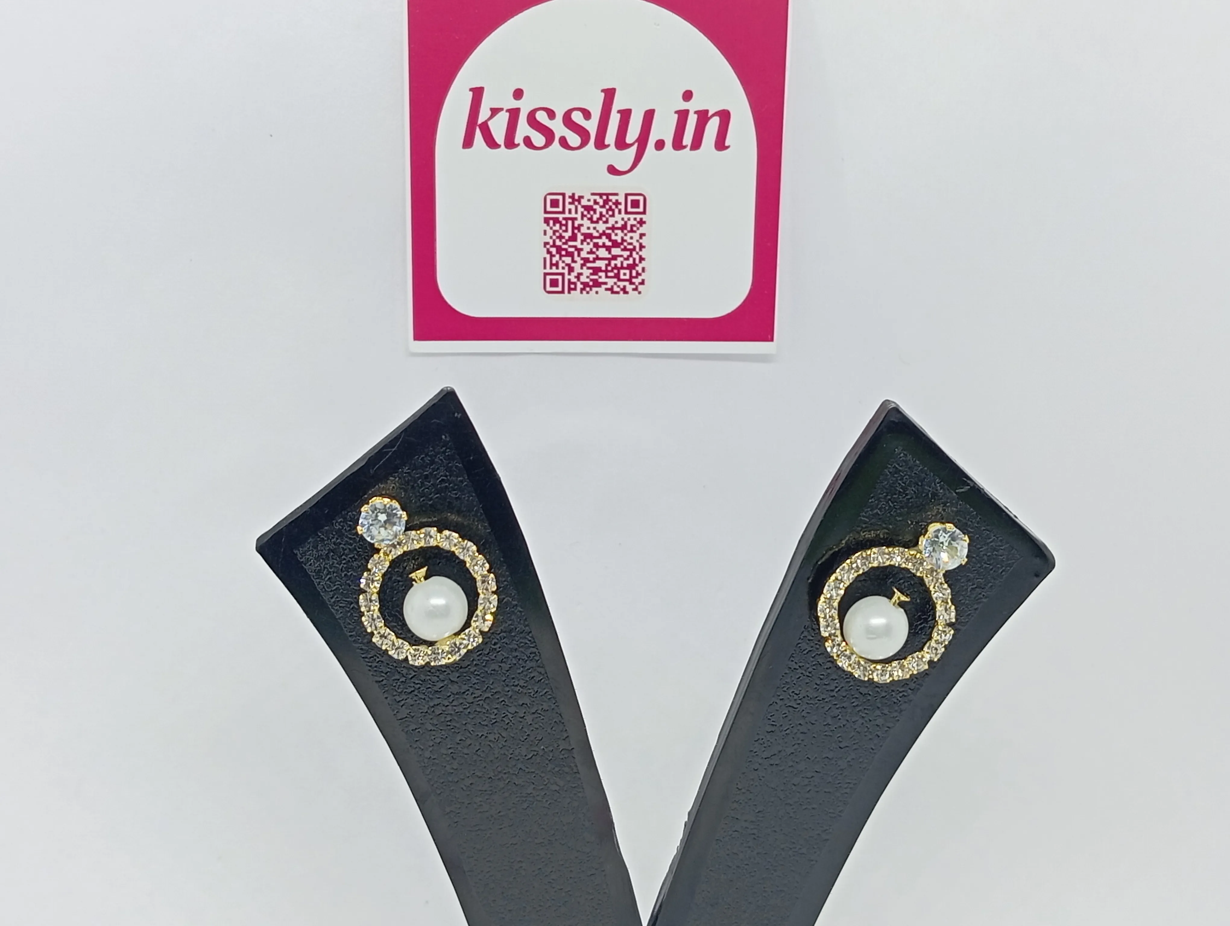 Pearl Rhinestone Drop Earrings