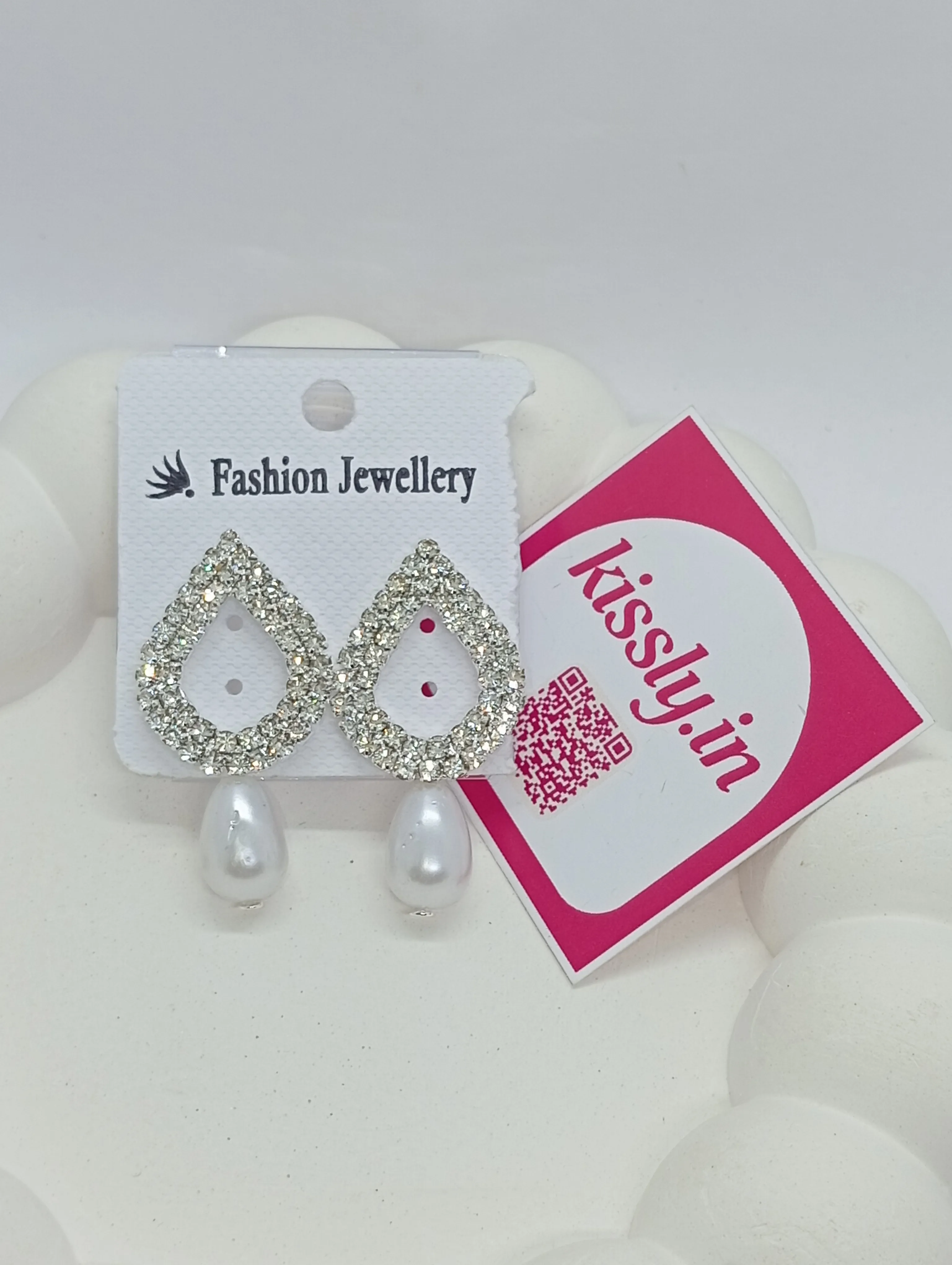 Pearl Drop Rhinestone Earrings