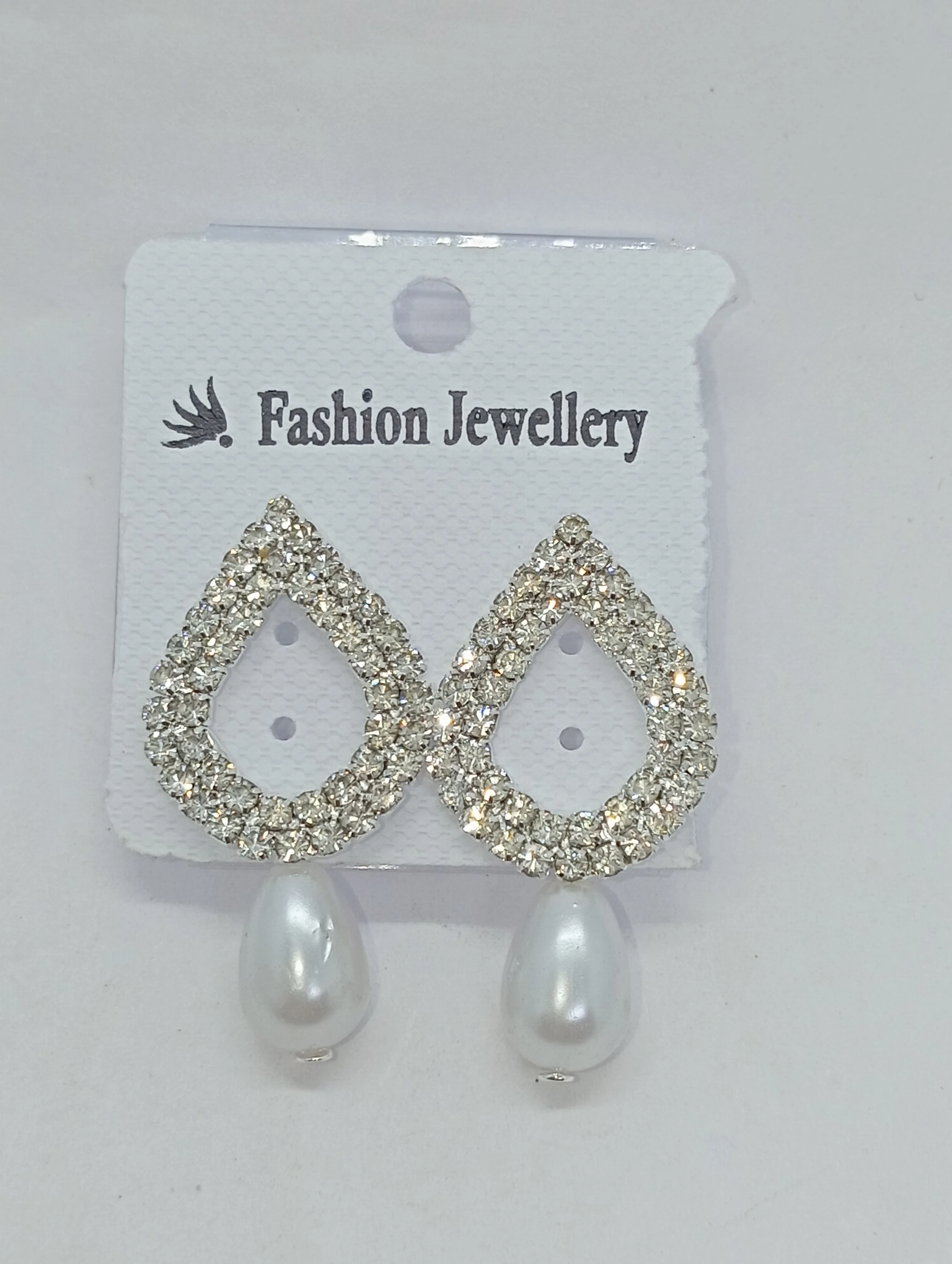 Pearl Drop Rhinestone Earrings
