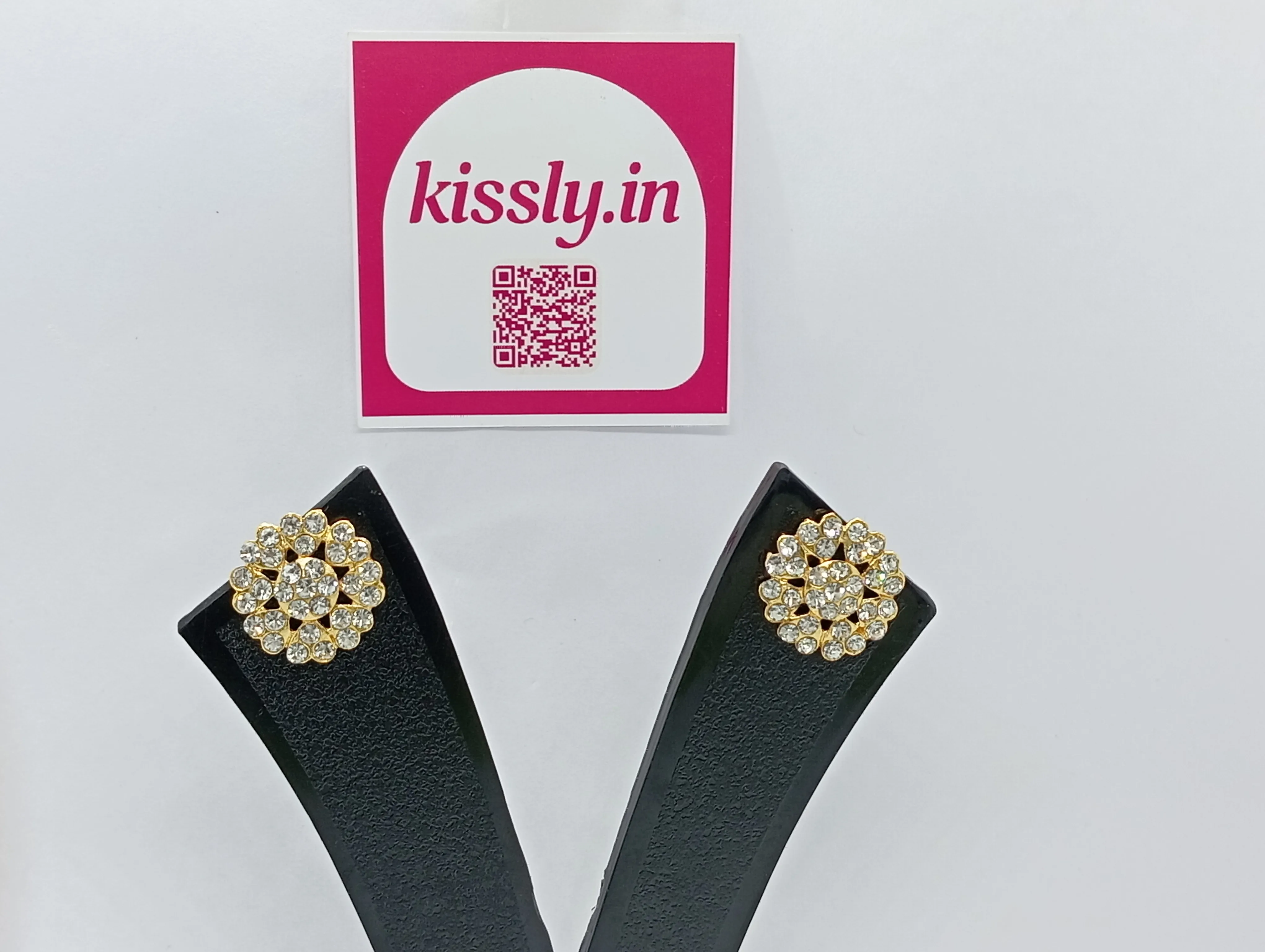 Crystal Studded Floral Earrings