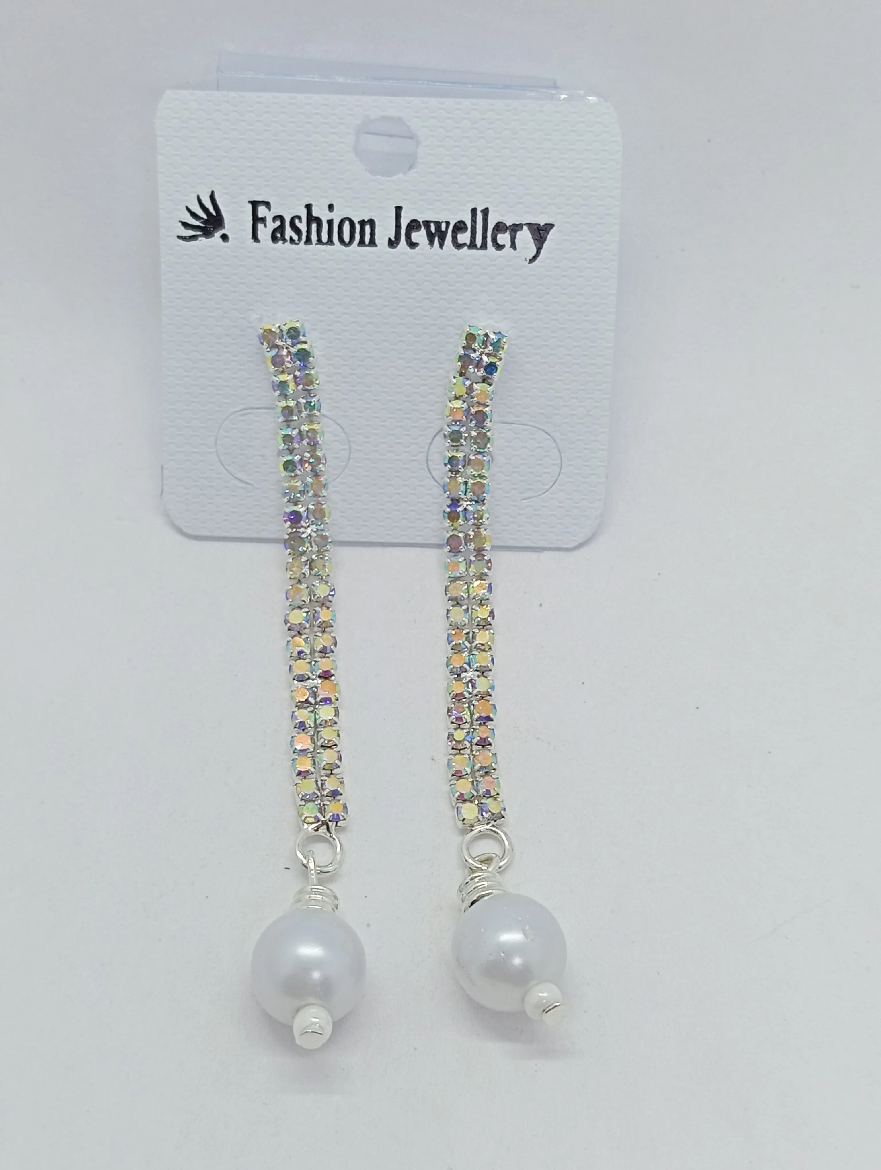 Rhinestone Pearl Drop Earrings