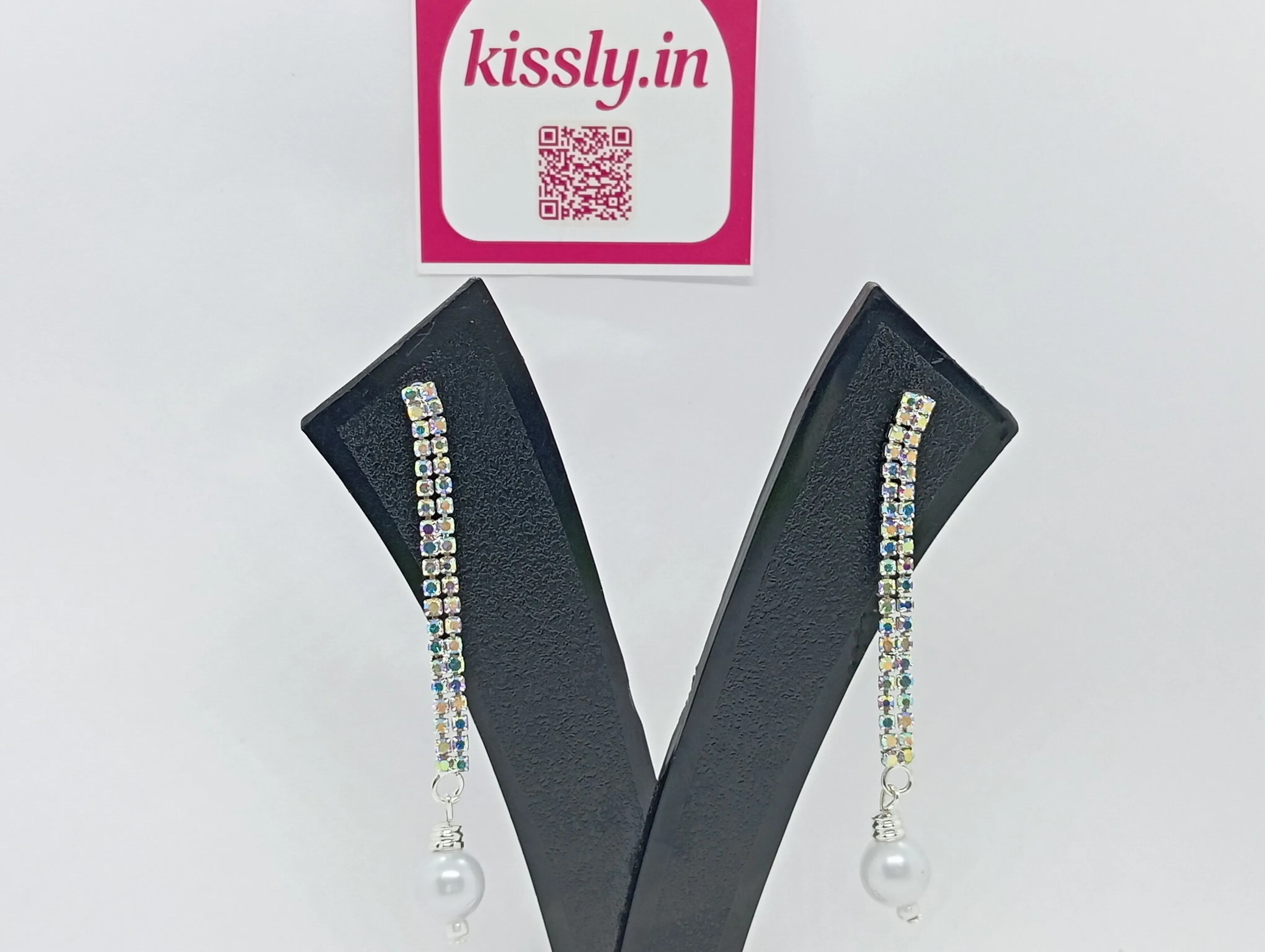 Rhinestone Pearl Drop Earrings