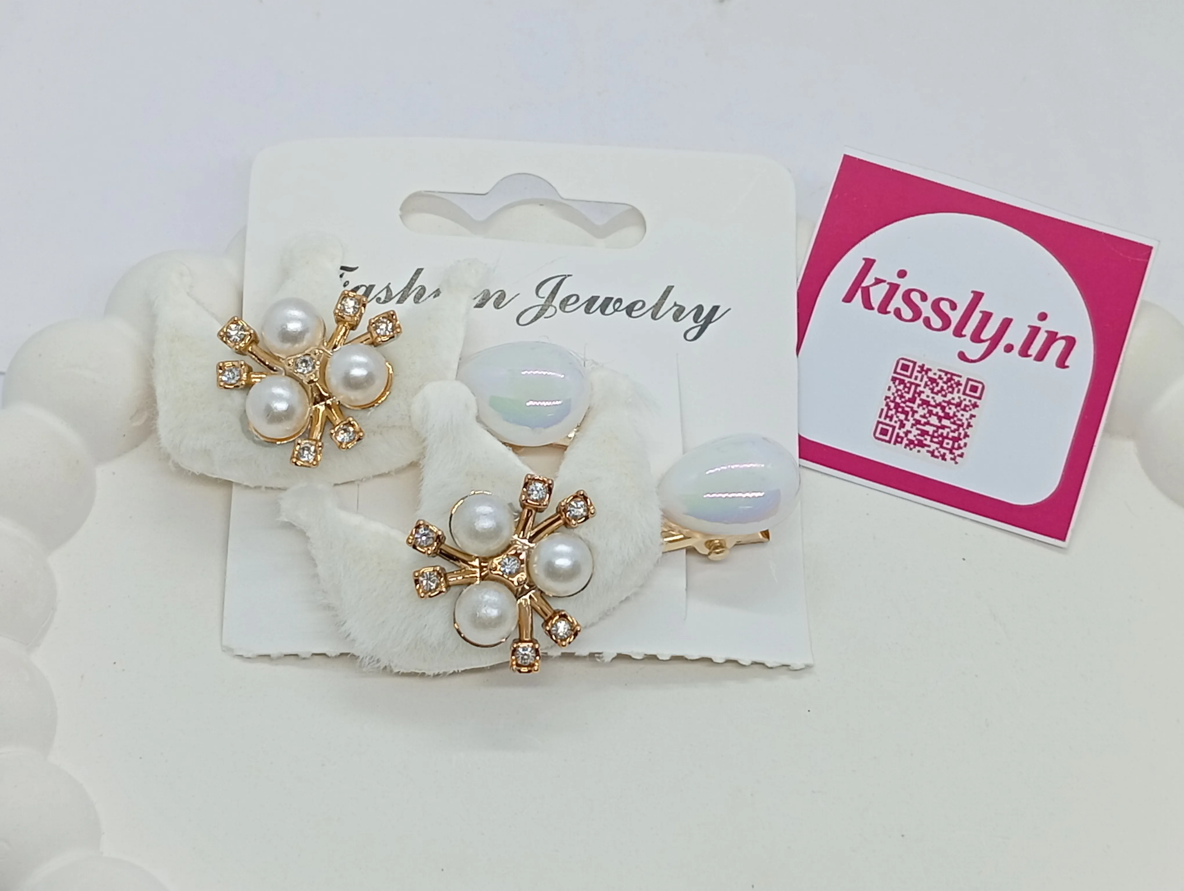 Pearl and Crystal Hair Clips