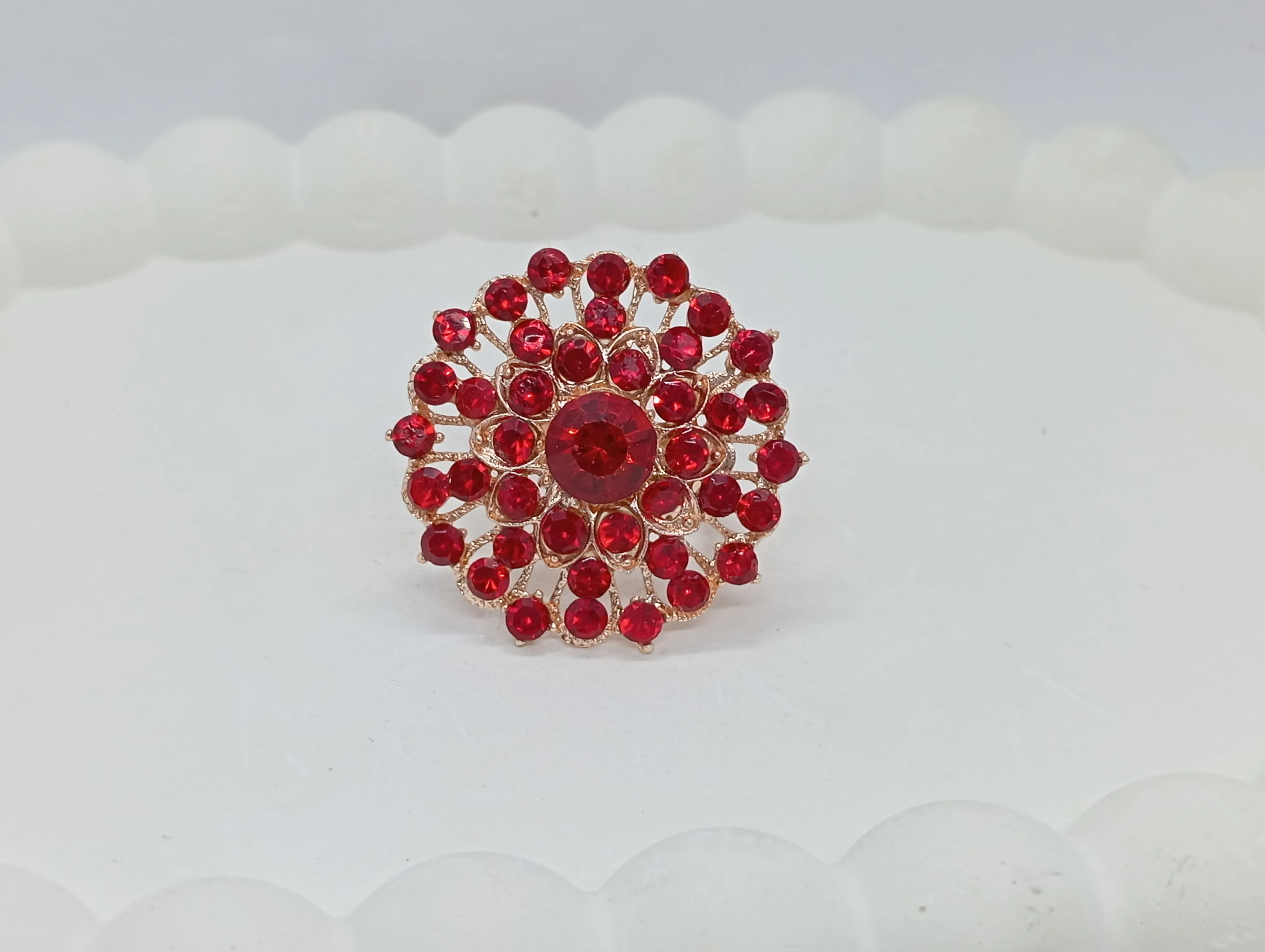 Red Stone Studded Ring