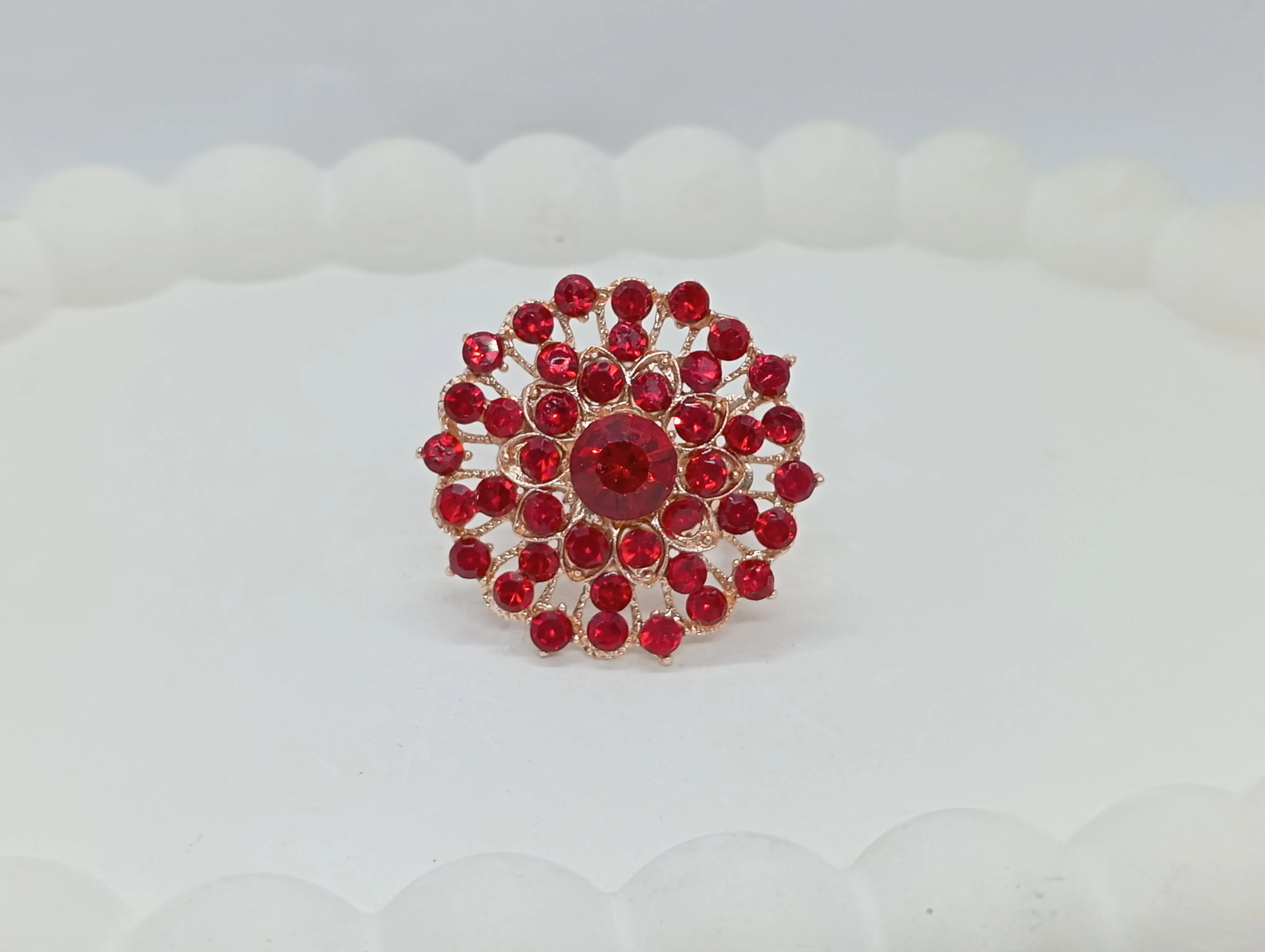 Red Stone Studded Ring