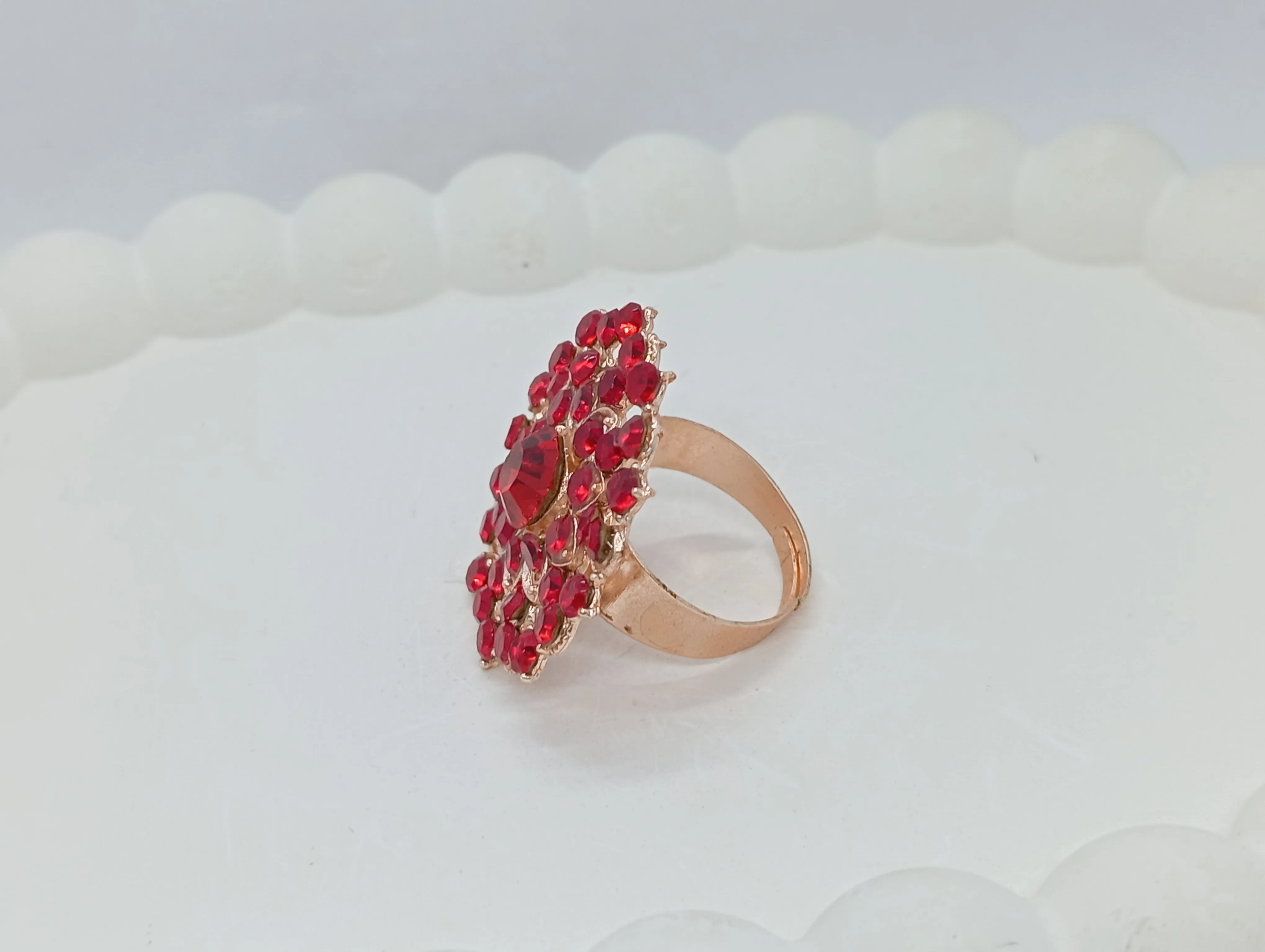 Red Stone Studded Ring