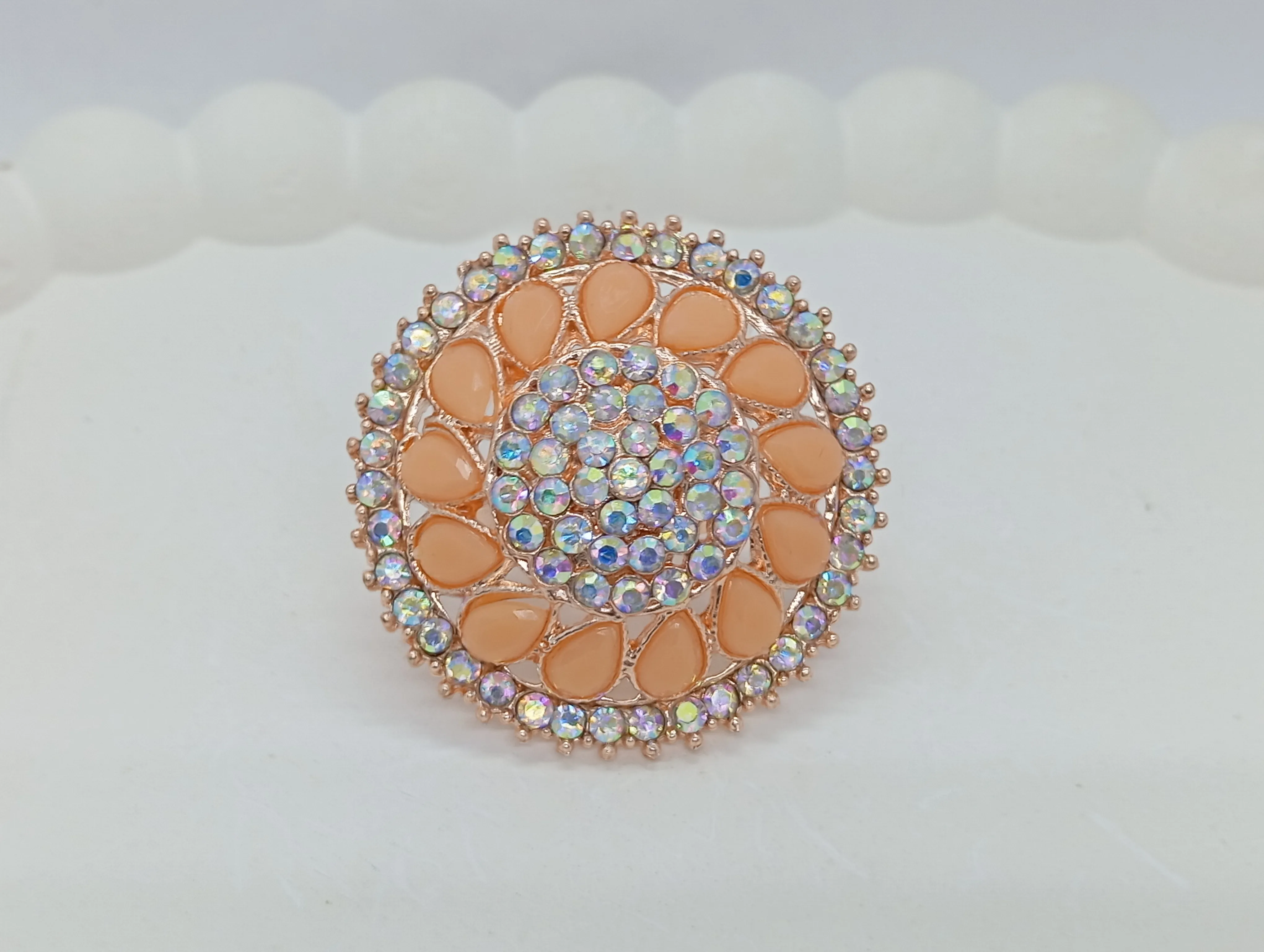 Crystal Studded Statement Ring